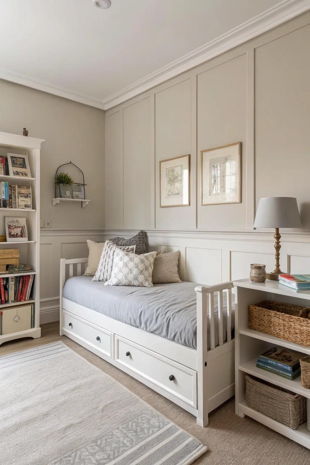 Embrace simplicity using a contemporary minimalist sleeper sofa setting.