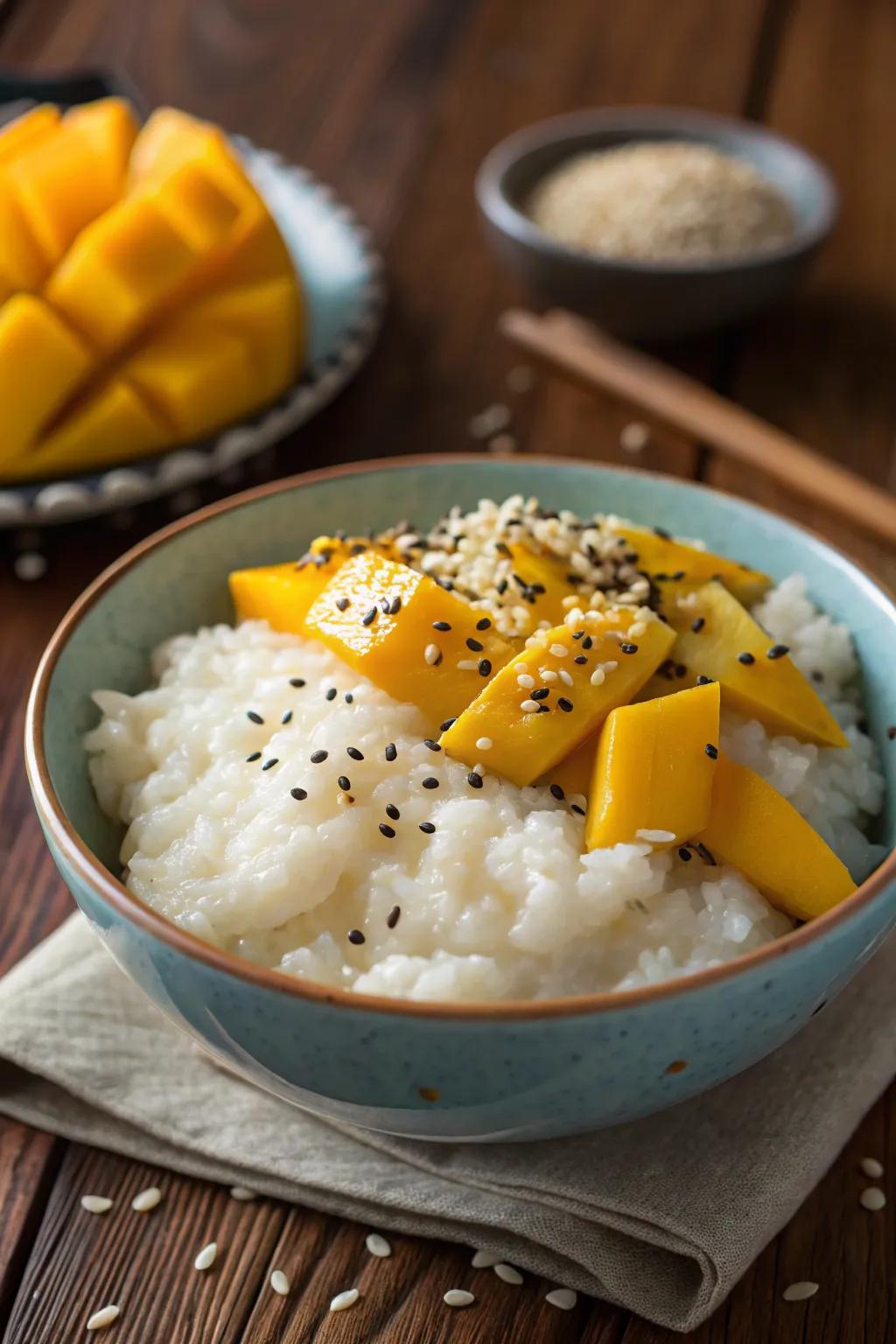 Start your day sweetly with coconut grain and exotic fruit.