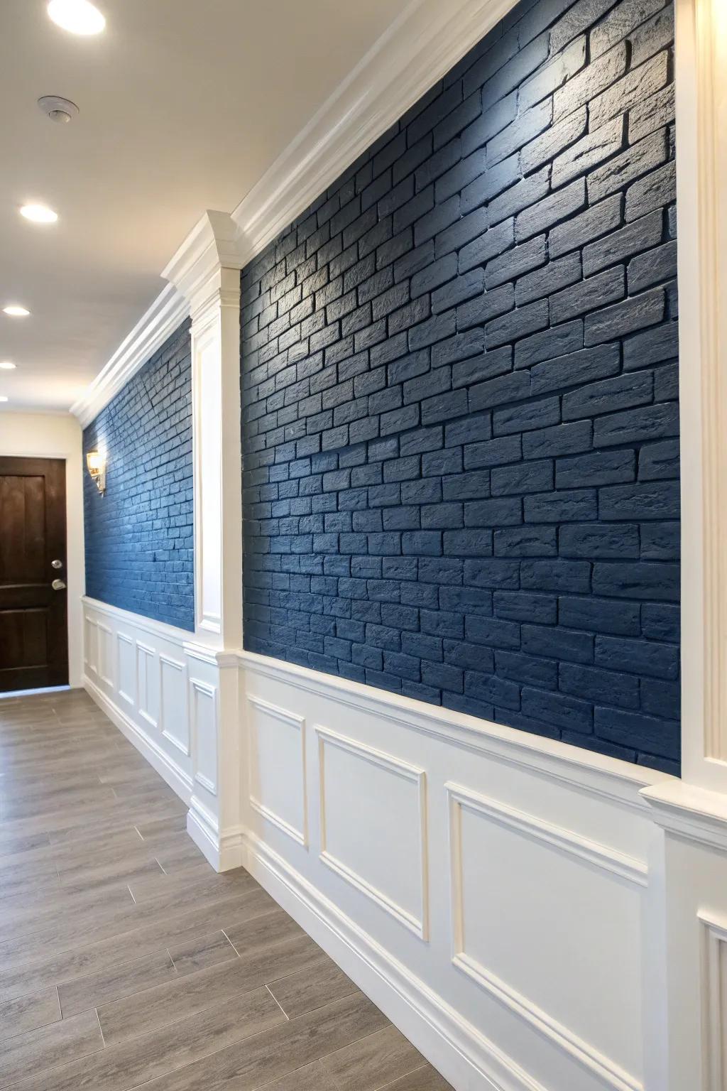 Enhance your area with the ageless elegance of navy brick.