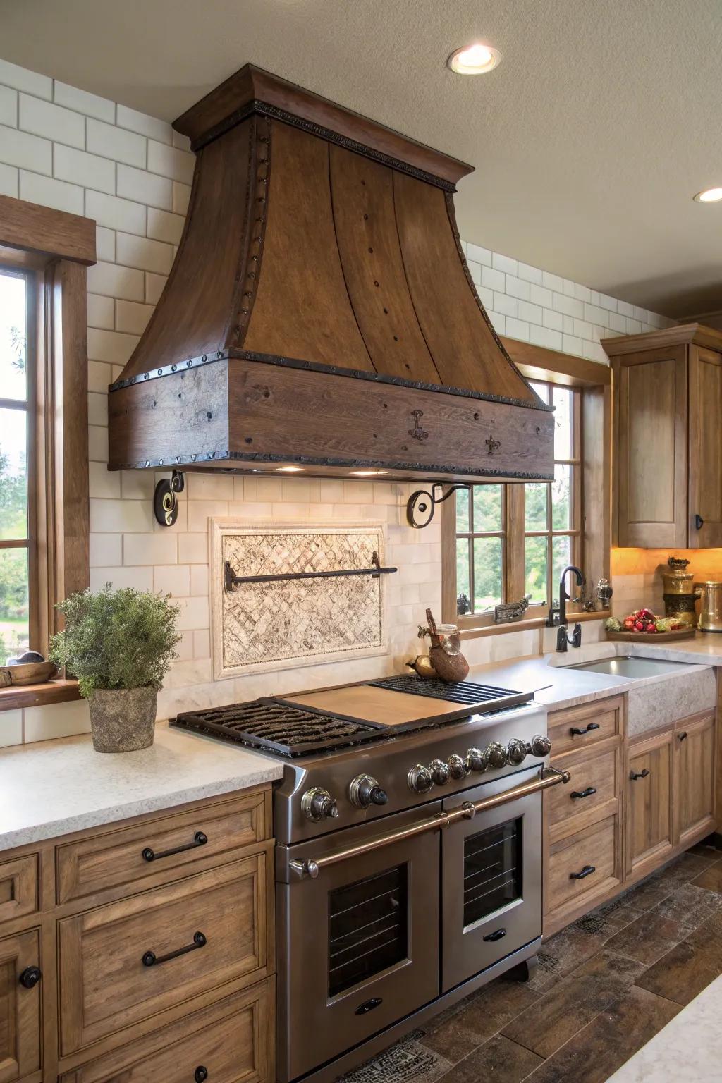 Unconventional brown features fashion a distinctive focal point.