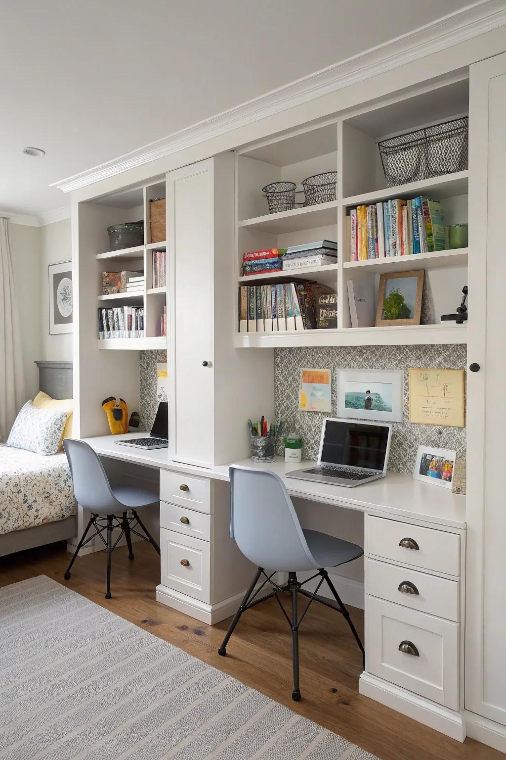 A shared workspace for communal areas, ideal for collaboration.