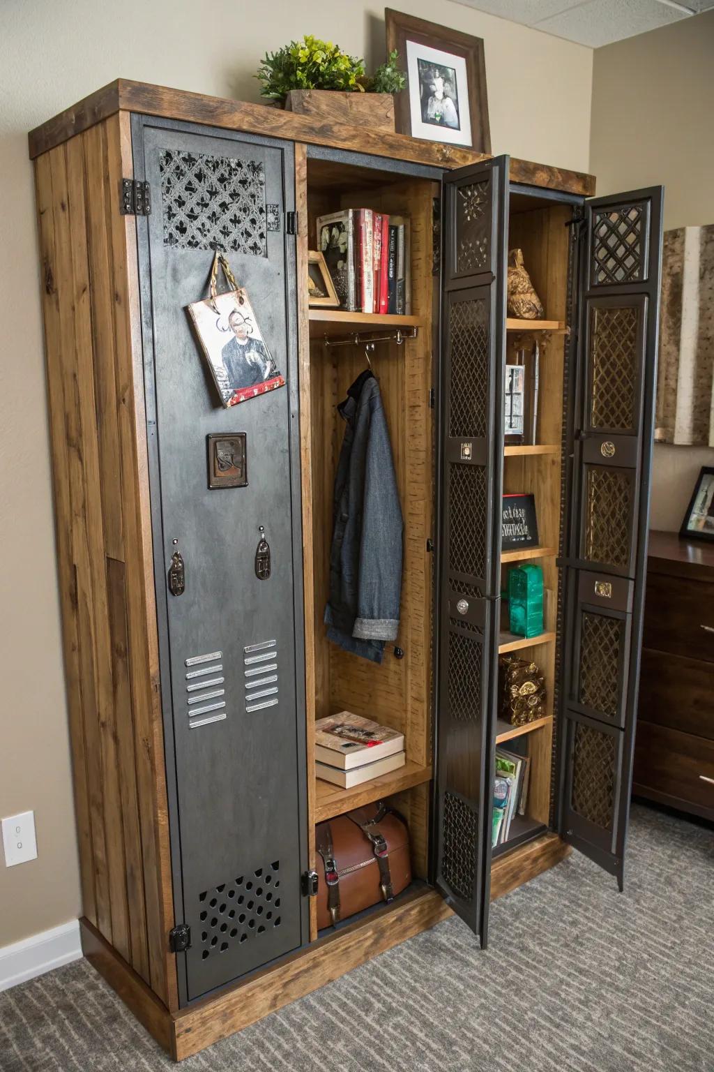 Storage units with personalized charm achieved through DIY.