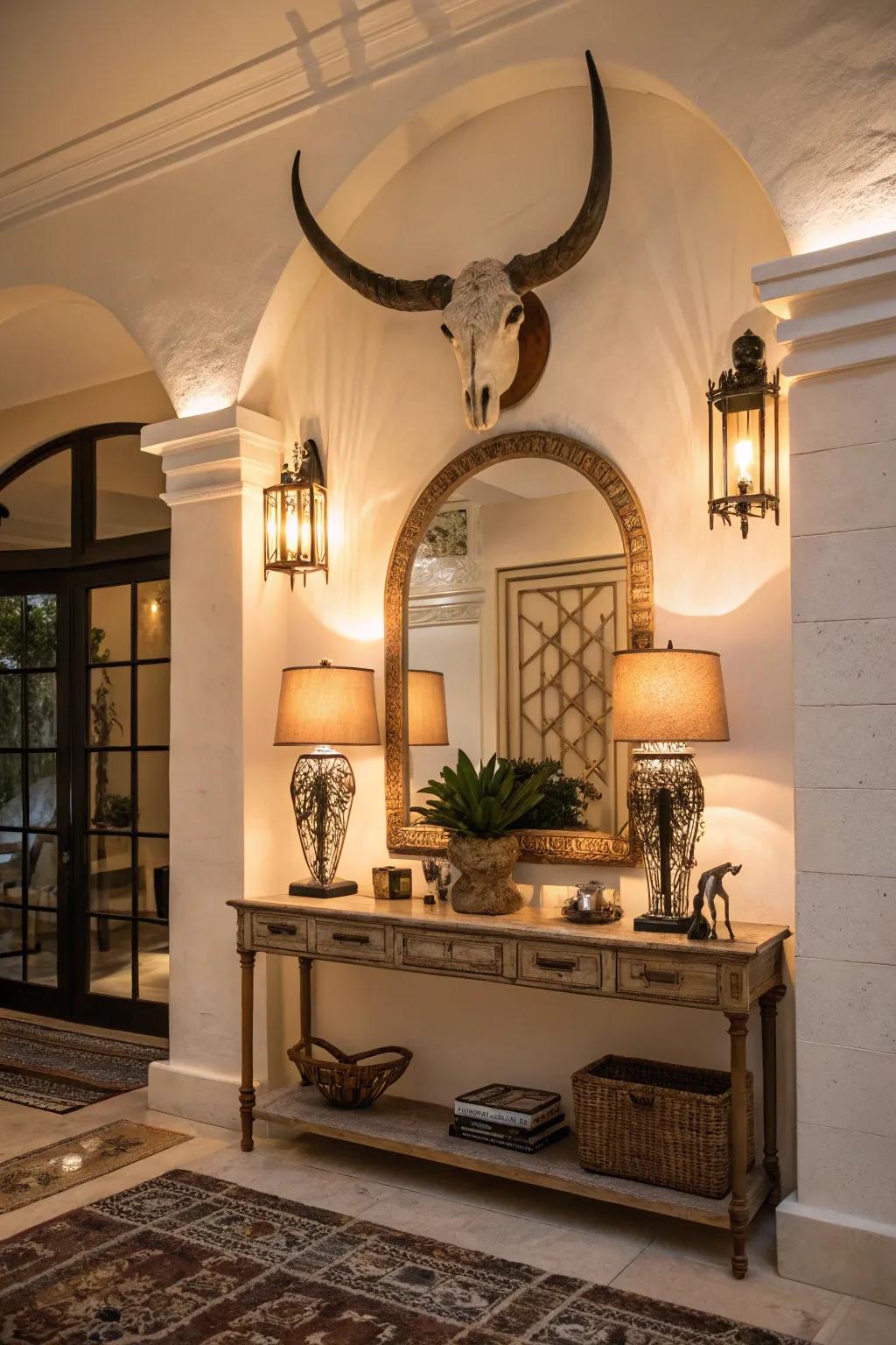 Create an impressive entrance with animal horns.