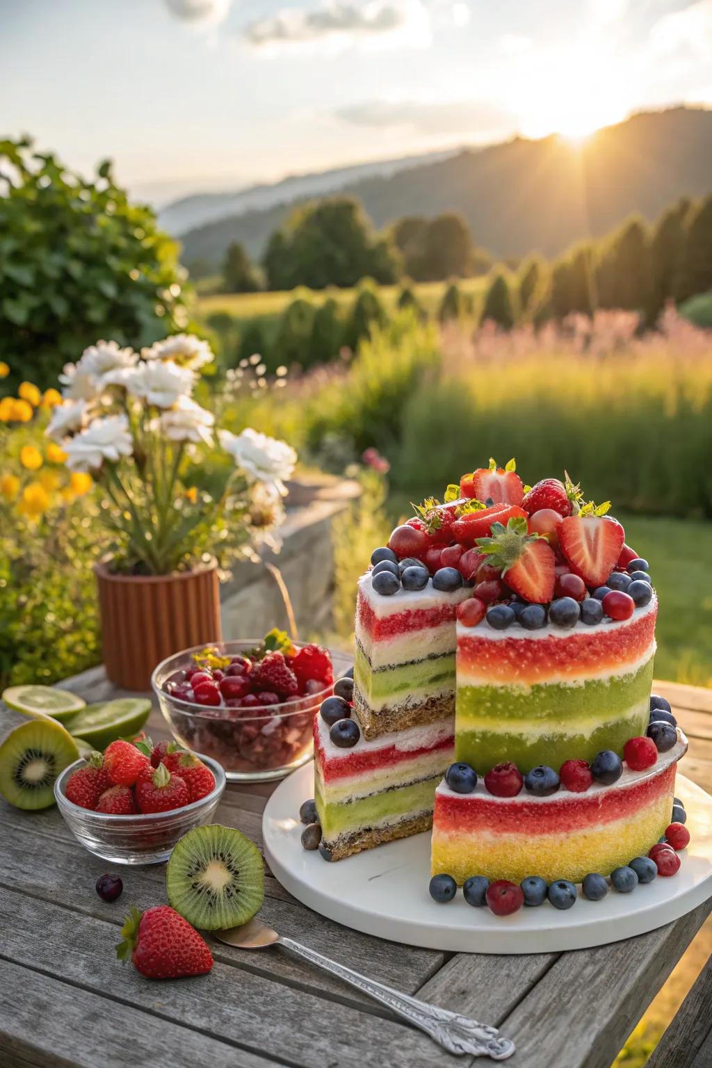 A layered watermelon wonder that’s perfect for summer gatherings.