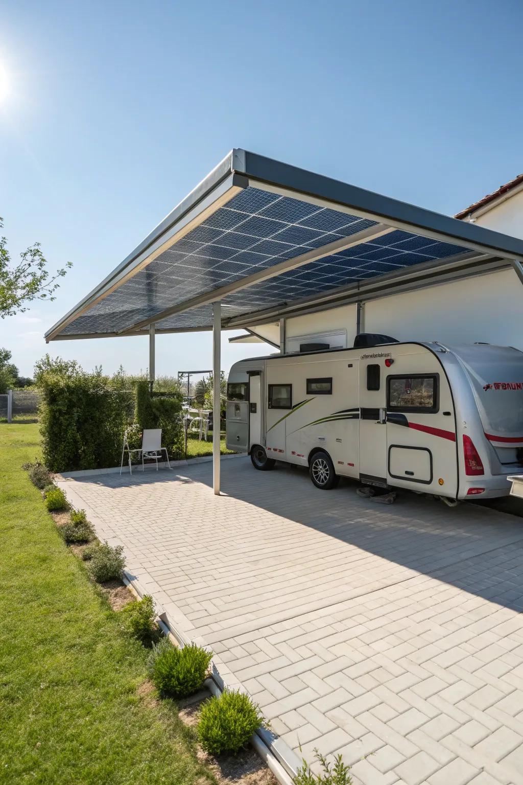 Capture solar energy with an eco-friendly shelter design.