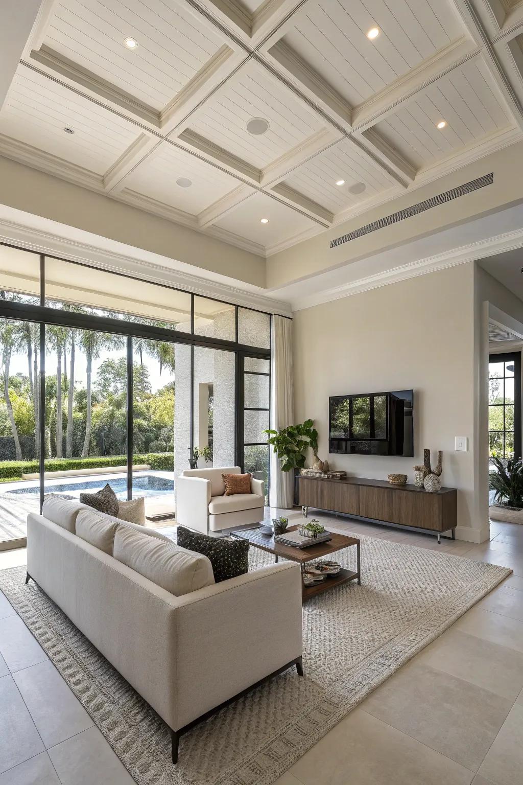 With a modern, minimalist ceiling design, embrace simplicity.