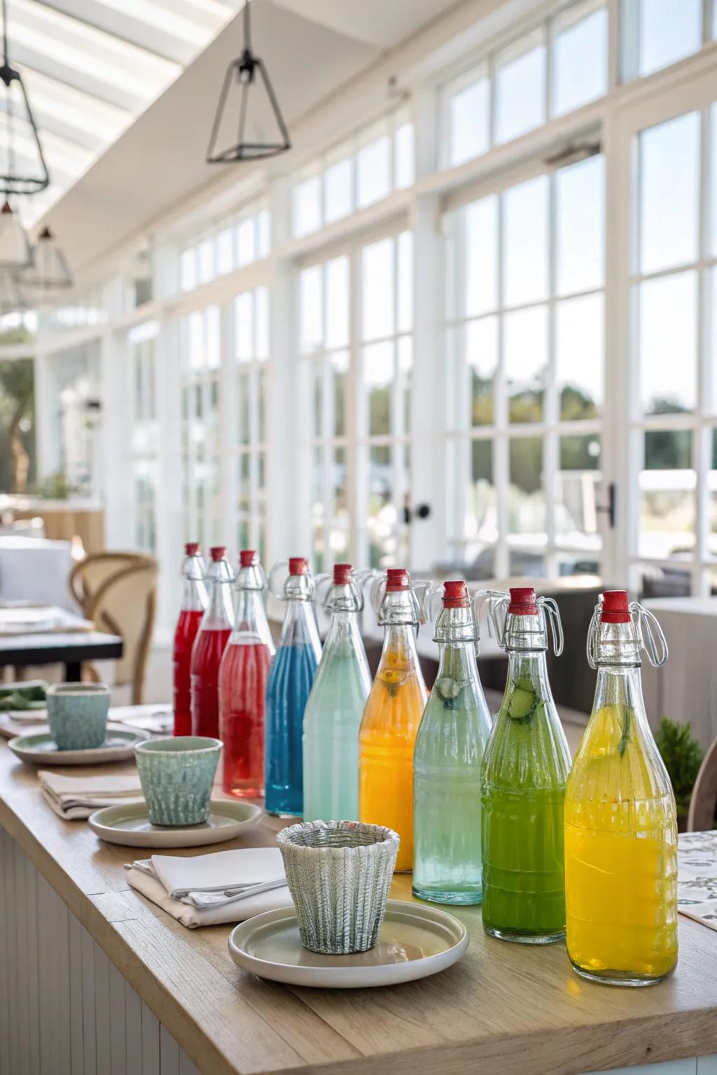 Ornamental glassware provides a straightforward yet elegant centerpiece choice.
