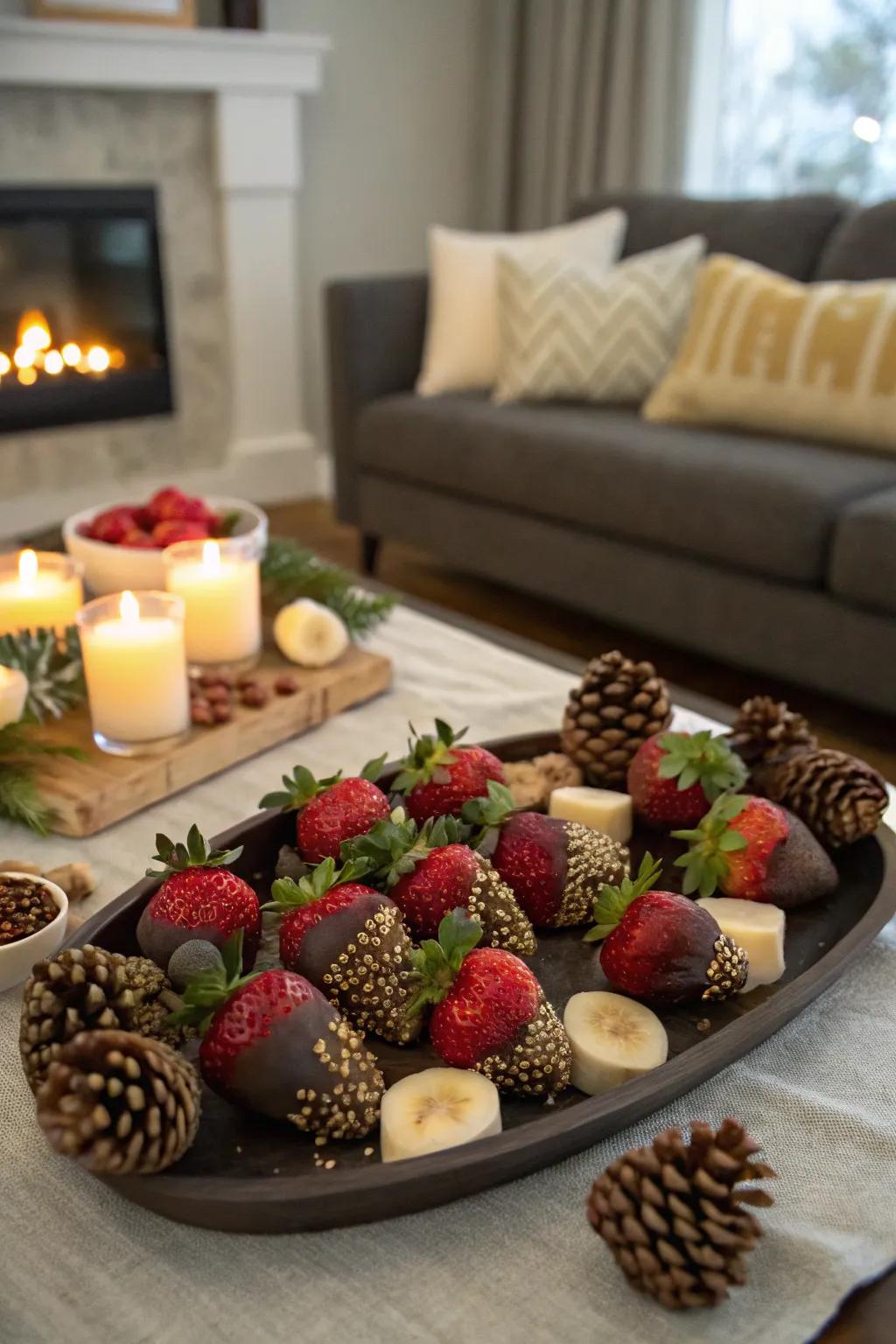Decadent chocolate-dipped fruits to sweeten your holiday.