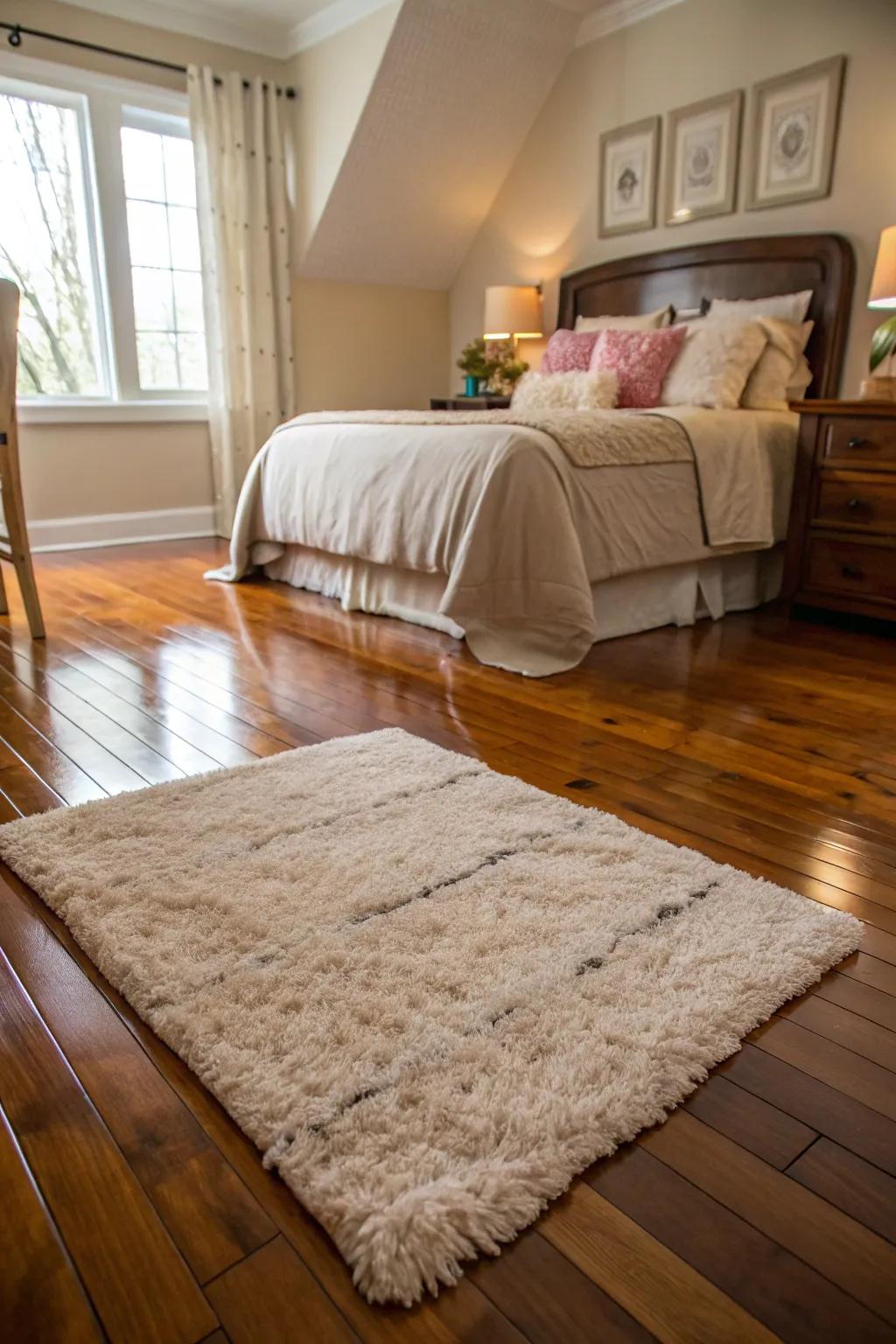A plush rug adds warmth and ties the room together.