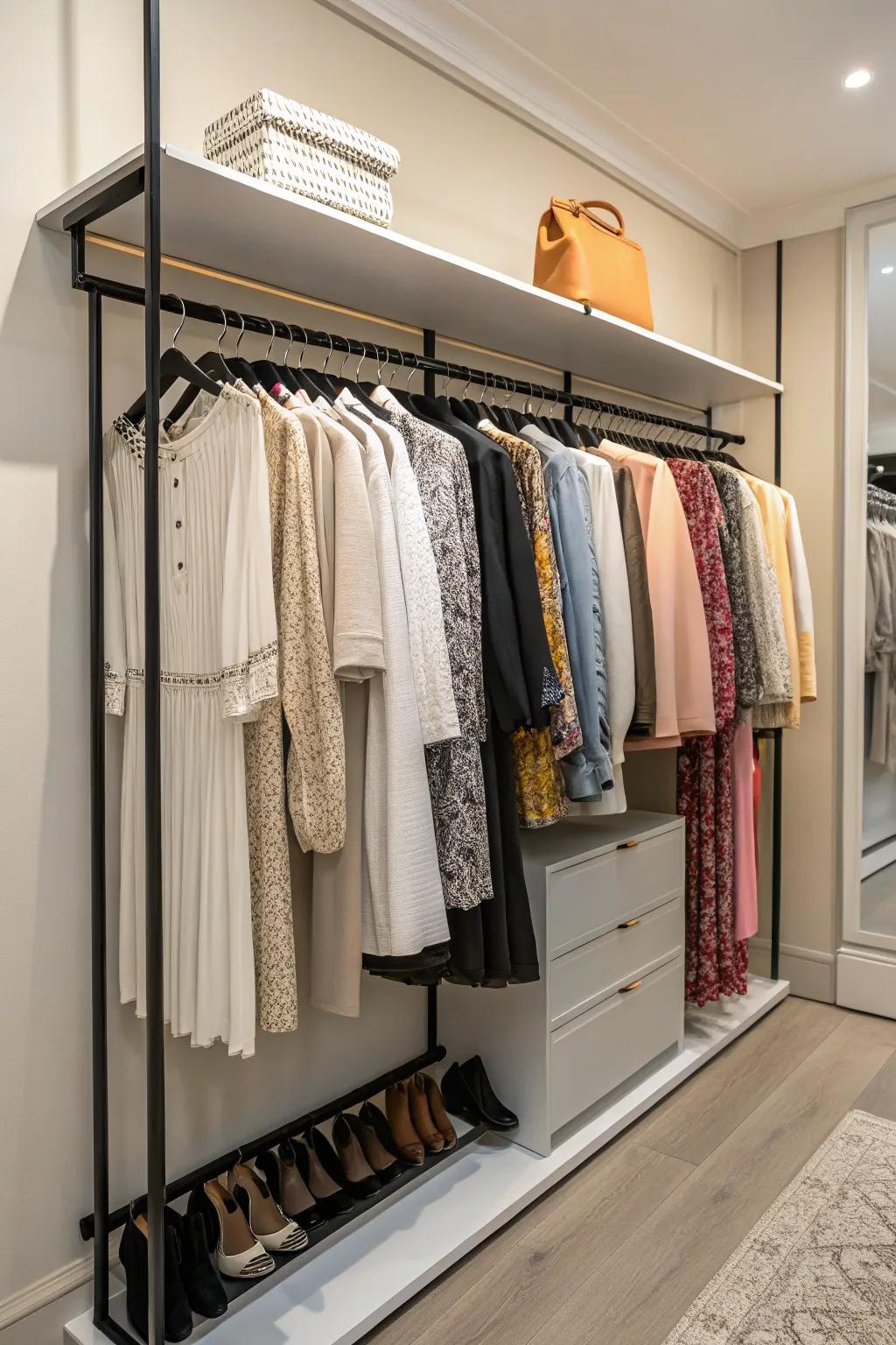 Put your fashion sense on display with a chic boutique rack.