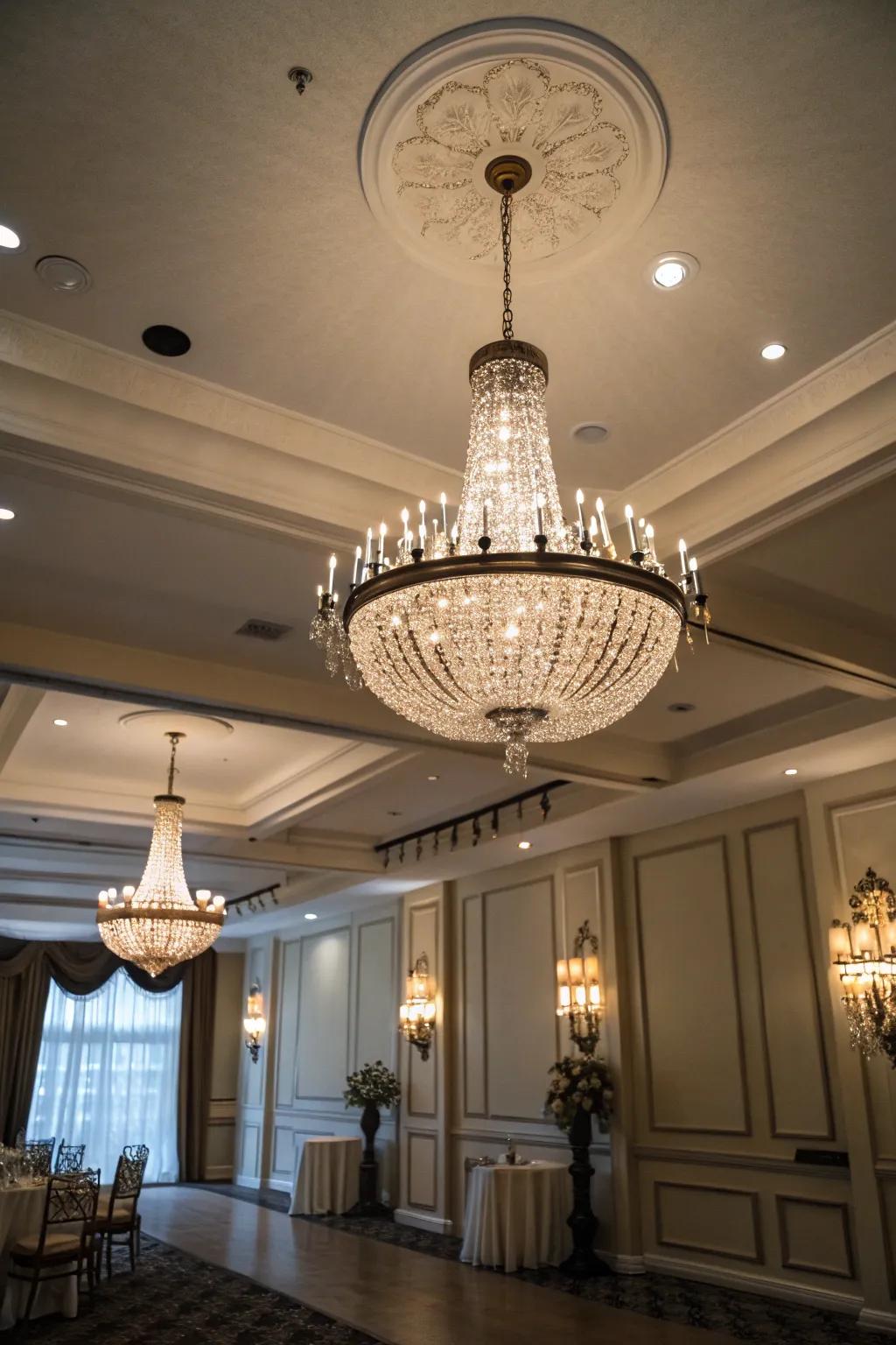 Refined illumination elevates the coastal chic aesthetic.