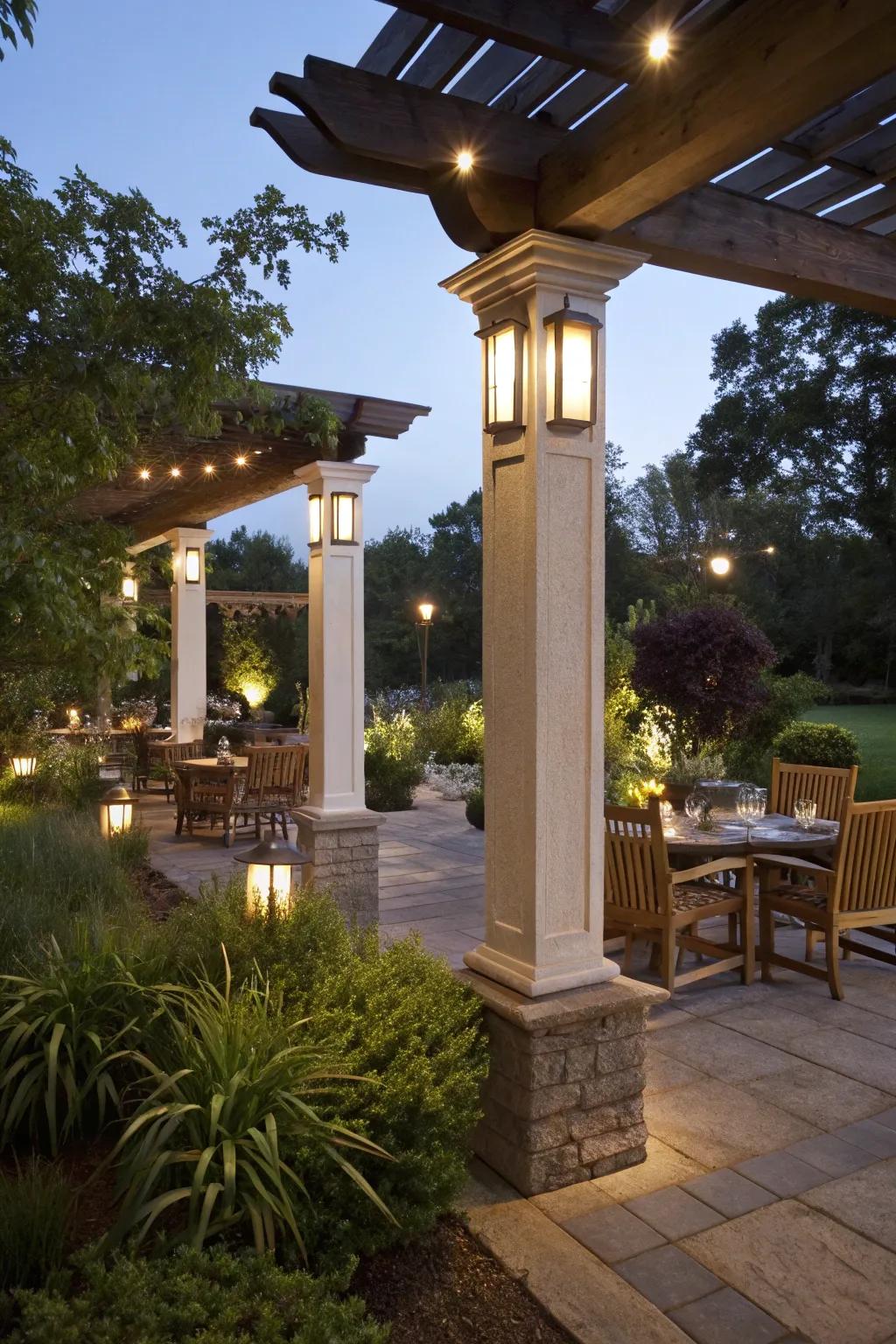 Elevate your patio environment with integrated lighting.