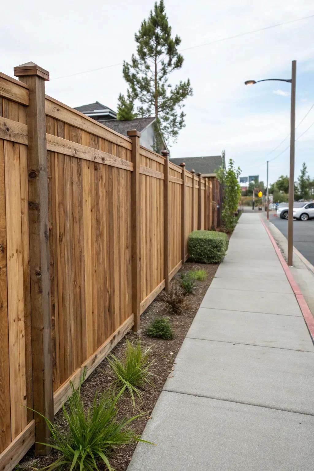 Timber walls deliver enduring beauty and privacy.