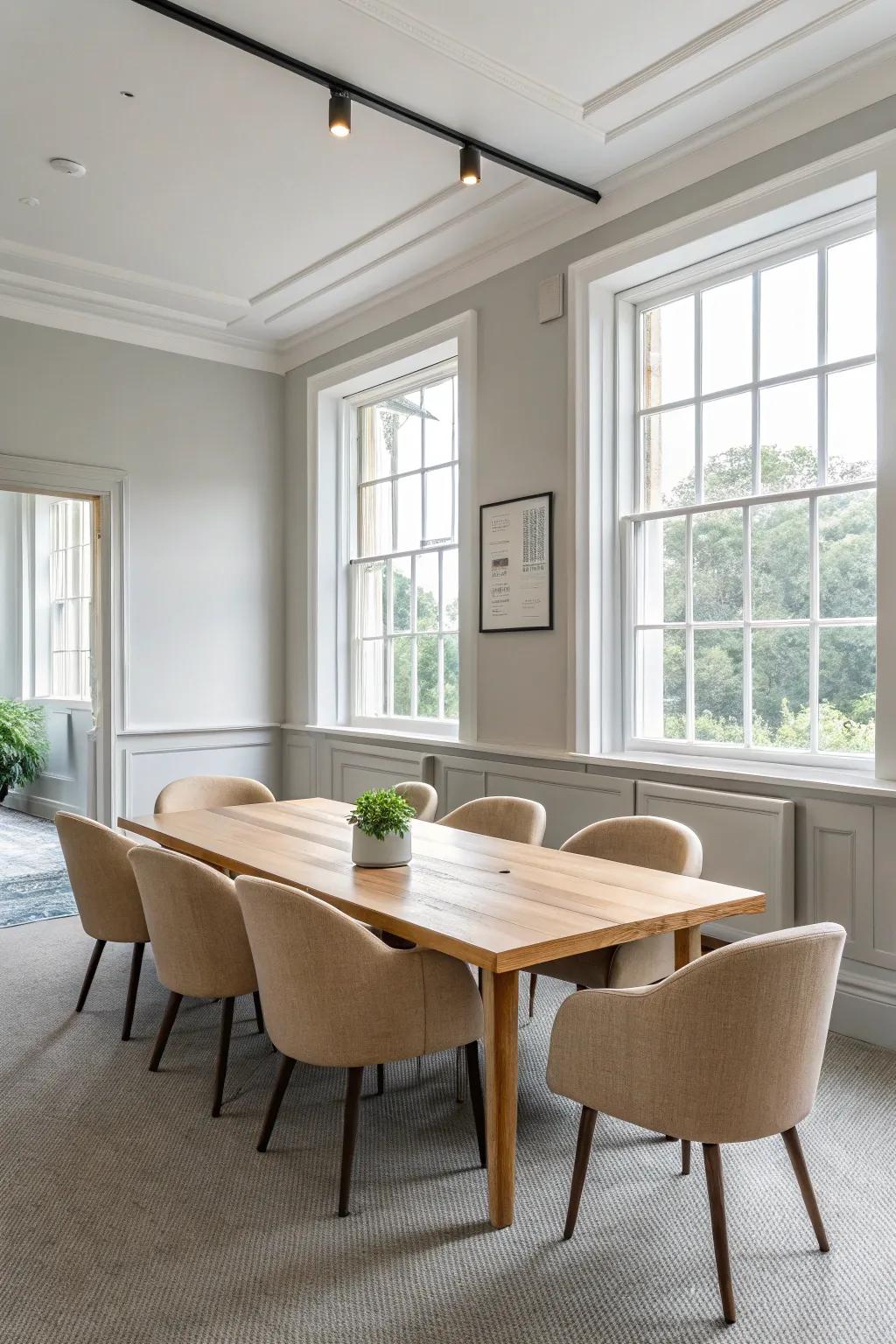Quiet color schemes promote a serene and professional setting.