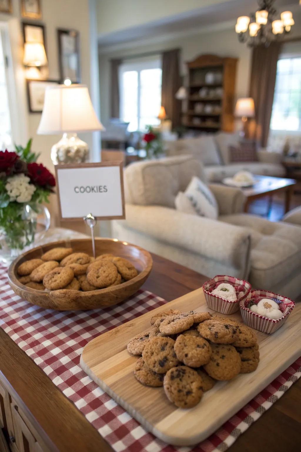 Personalized details make your cookie display special.