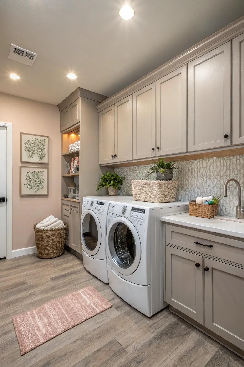 Subdued tones establish a soothing, welcoming ambiance.