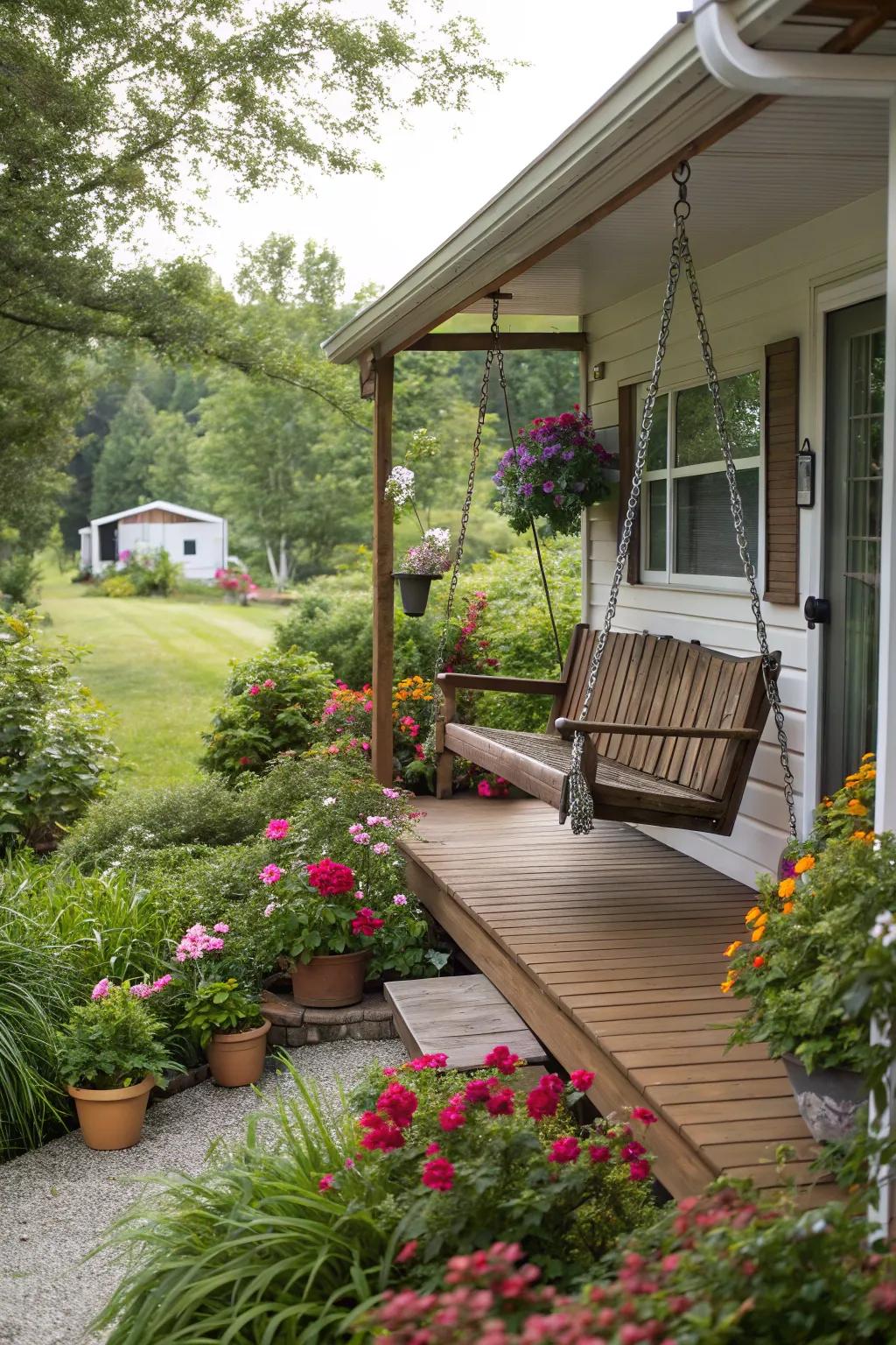 Greenery enhances your porch's link to nature.