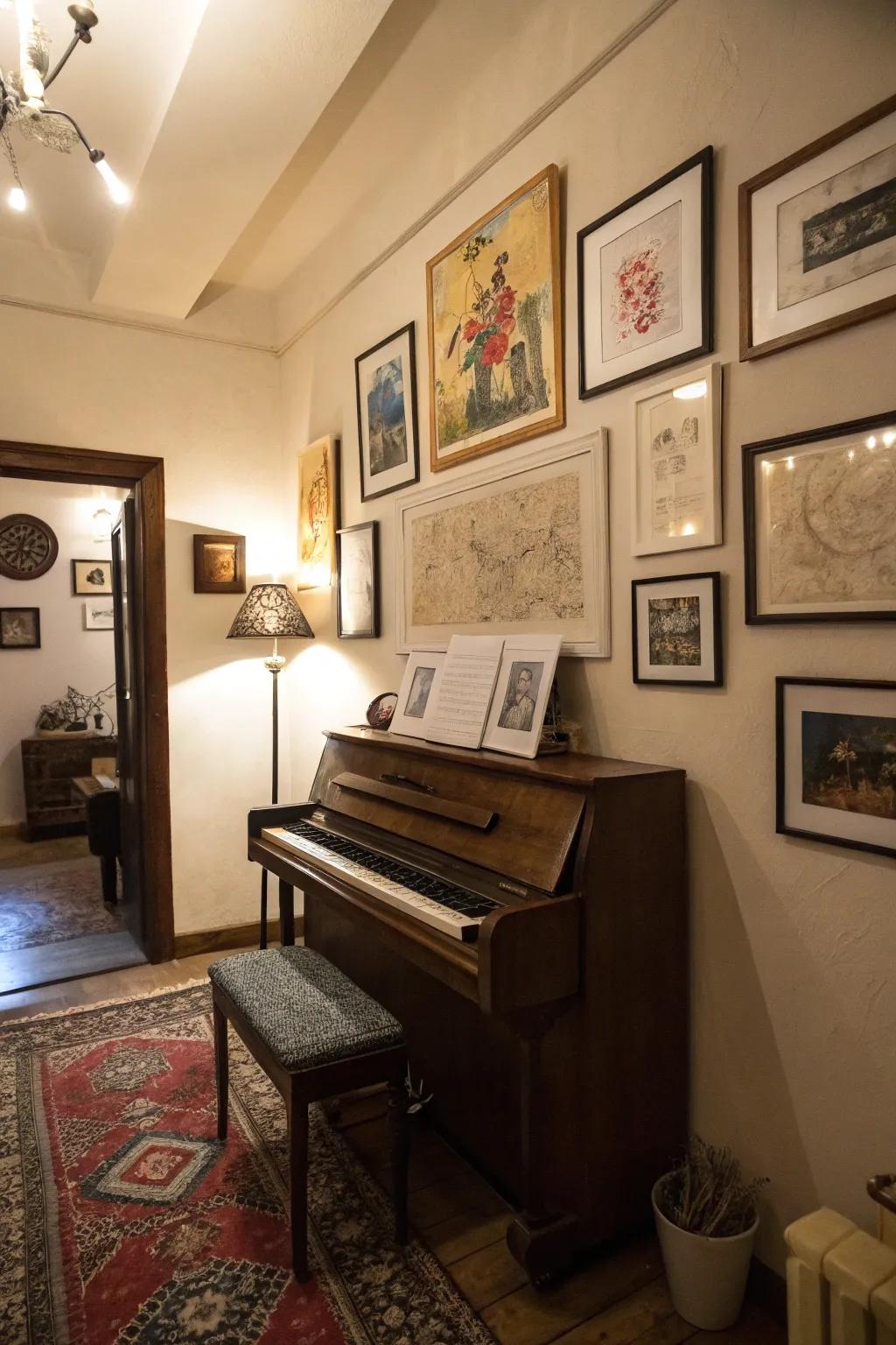 Wall art personalizes the space.