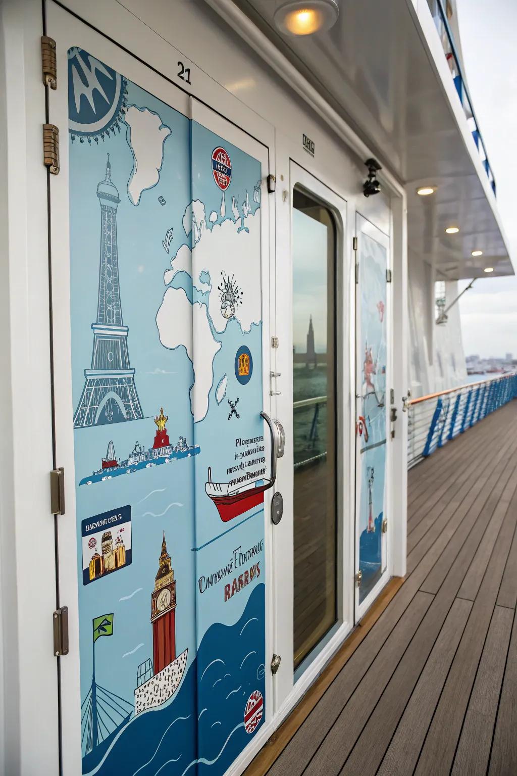 Celebrate your cruise itinerary with excursion-themed decorations.