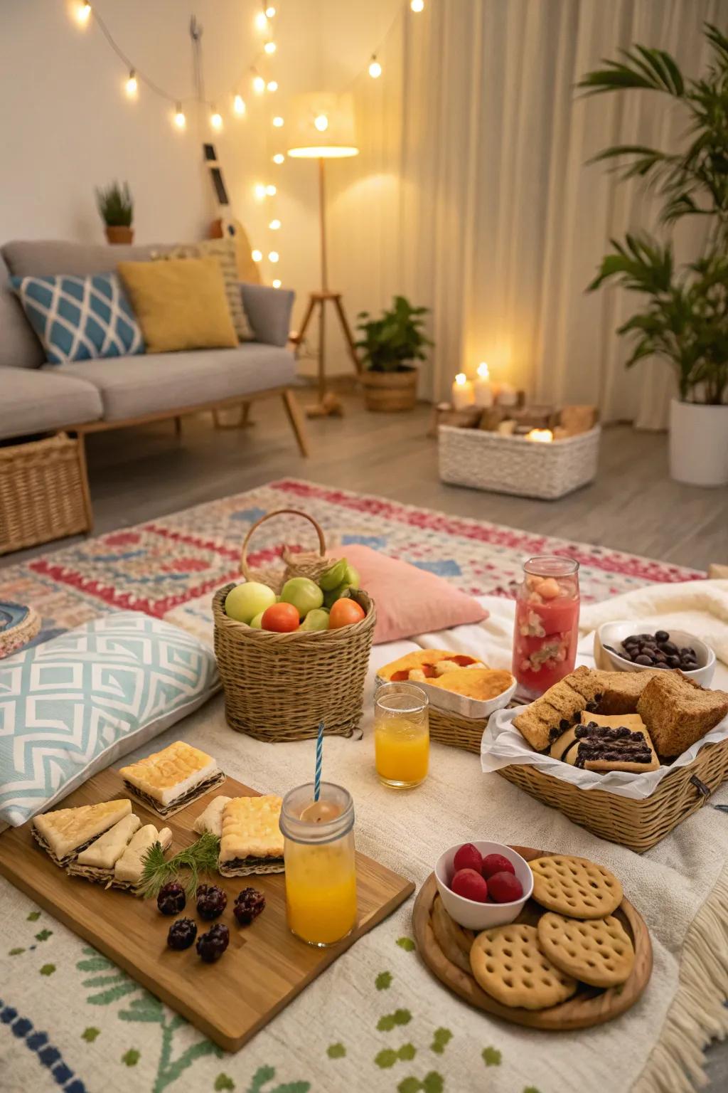 An impromptu indoor repast conceiving a spirited, informal Valentine's adventure.