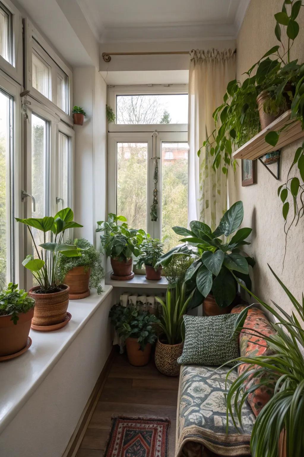 Vegetation introduces vitality and freshness to compact areas.