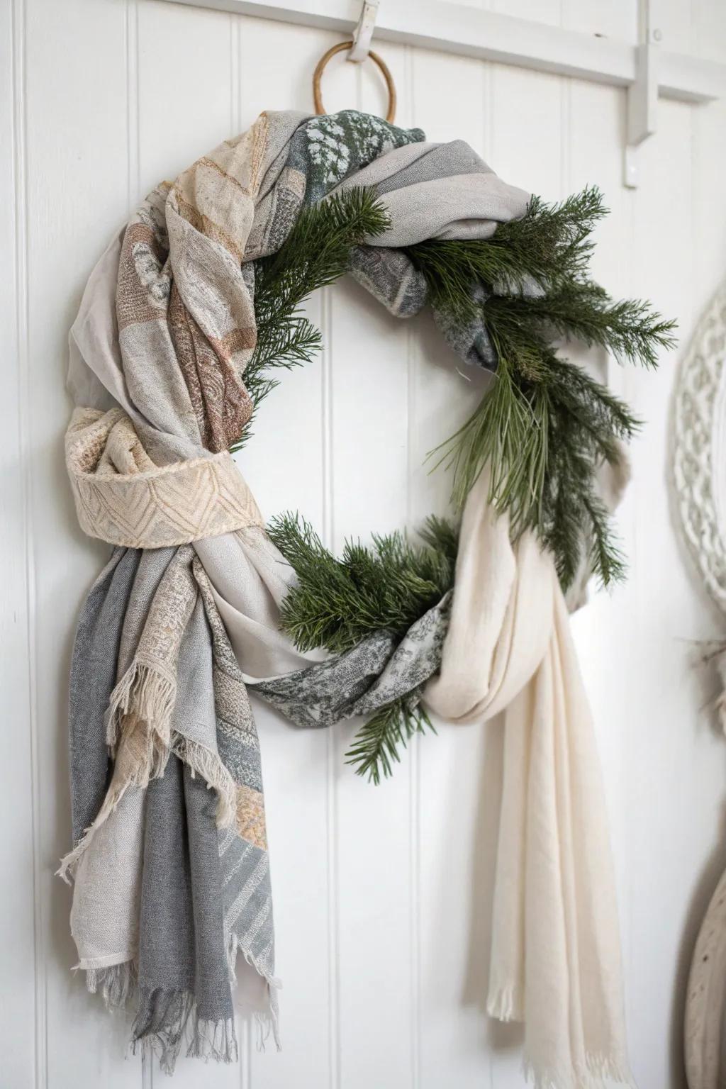 Embrace the artistry of upcycling with a textile-transformed garland that radiates snug sophistication. 🎄✨