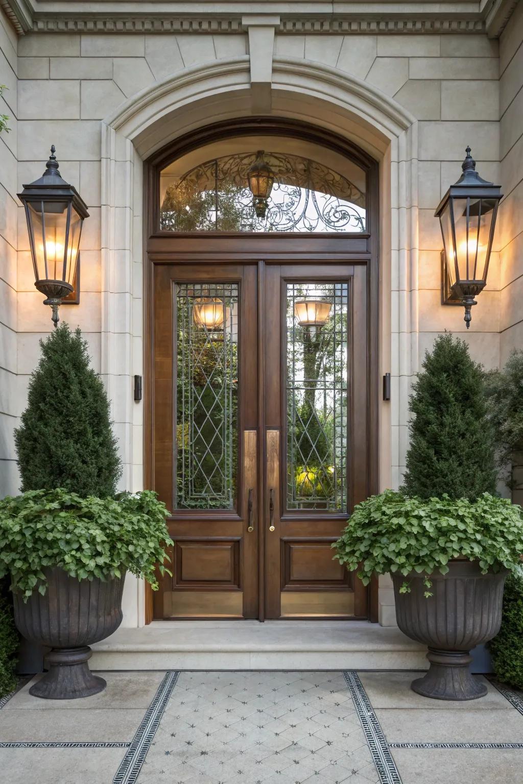 Symmetrical harmony that welcomes guests with balanced beauty.