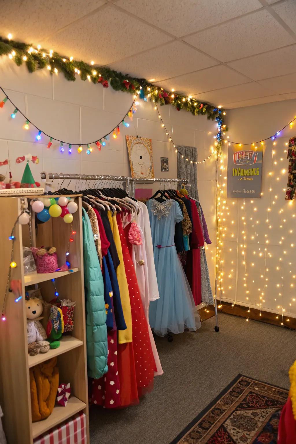 Sparkling lights enhance the magical feel.