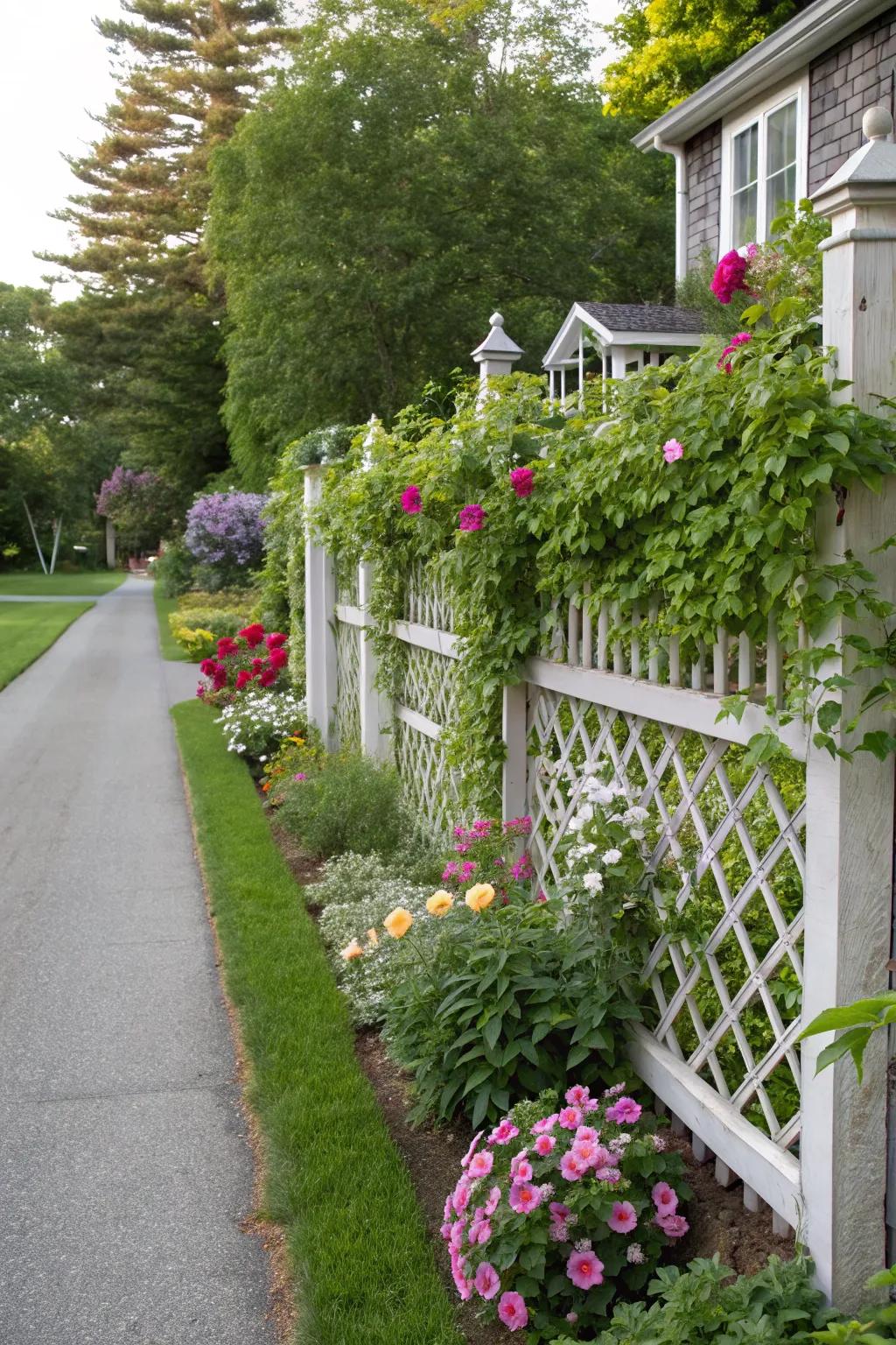 Lattice fences are perfect for adding a decorative touch.