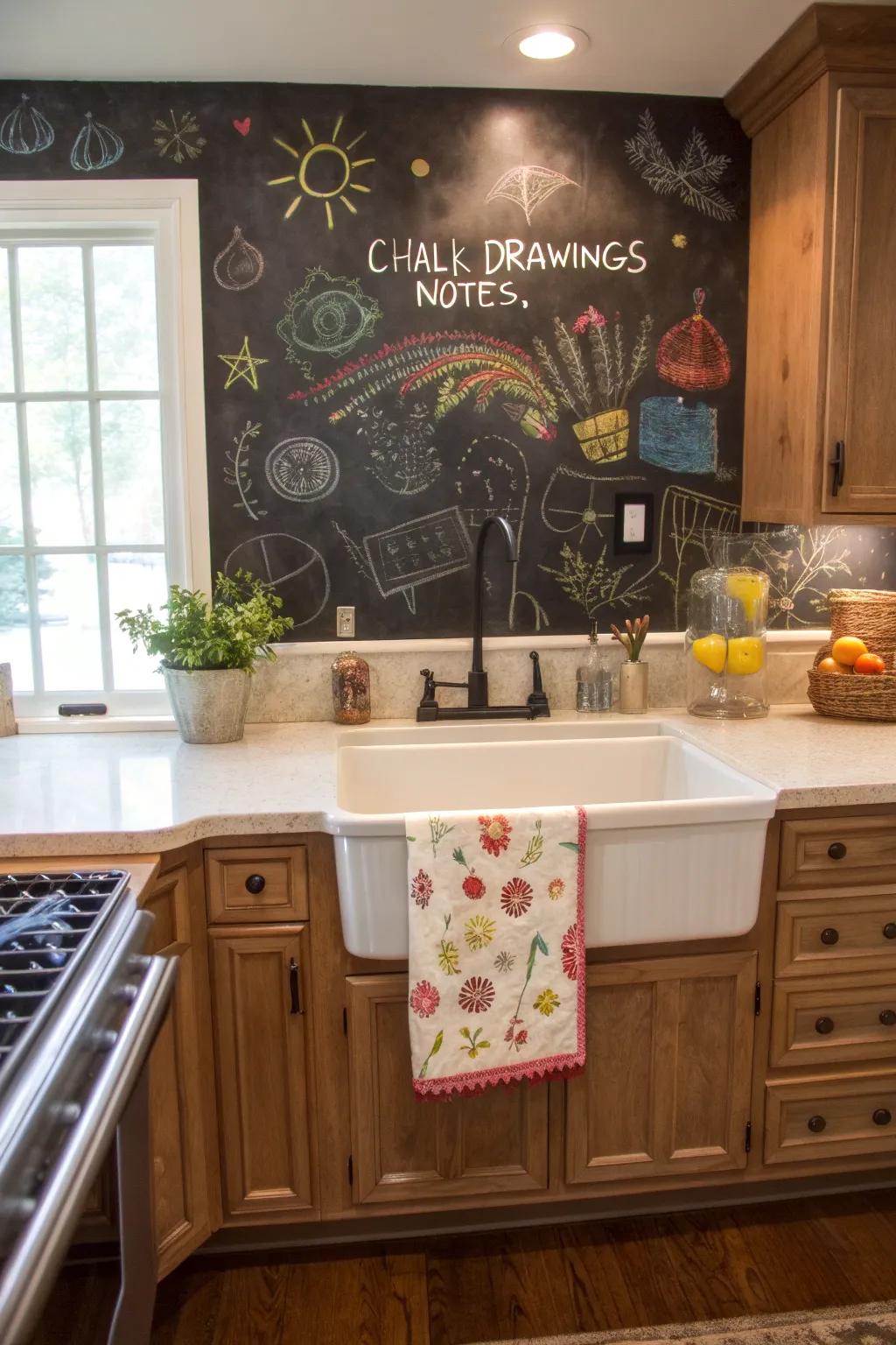 A playful message area adds fun to a cabinet sink.
