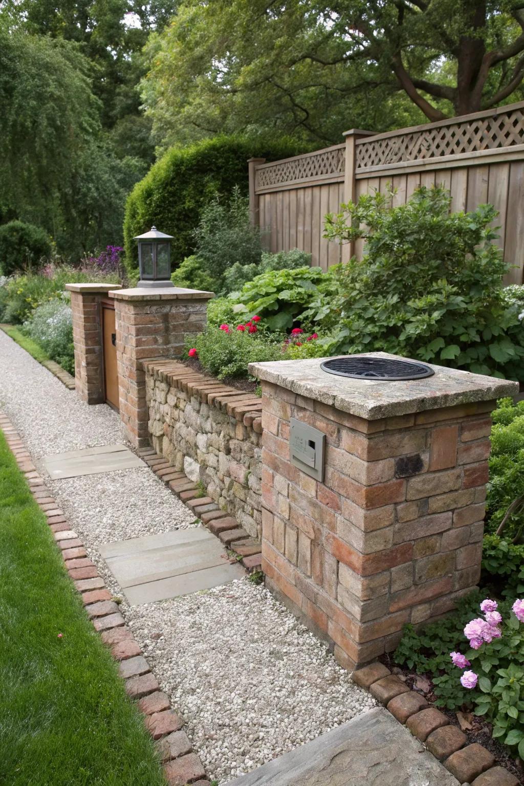 Stone and brick surrounds provide a robust and classy solution.