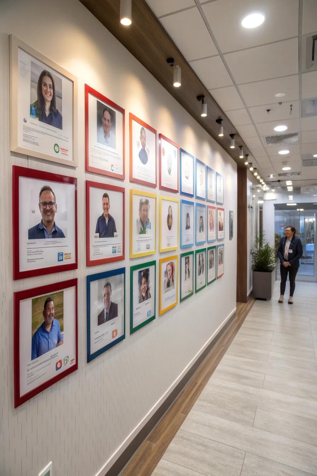 An informative photo display that educates and celebrates the team.