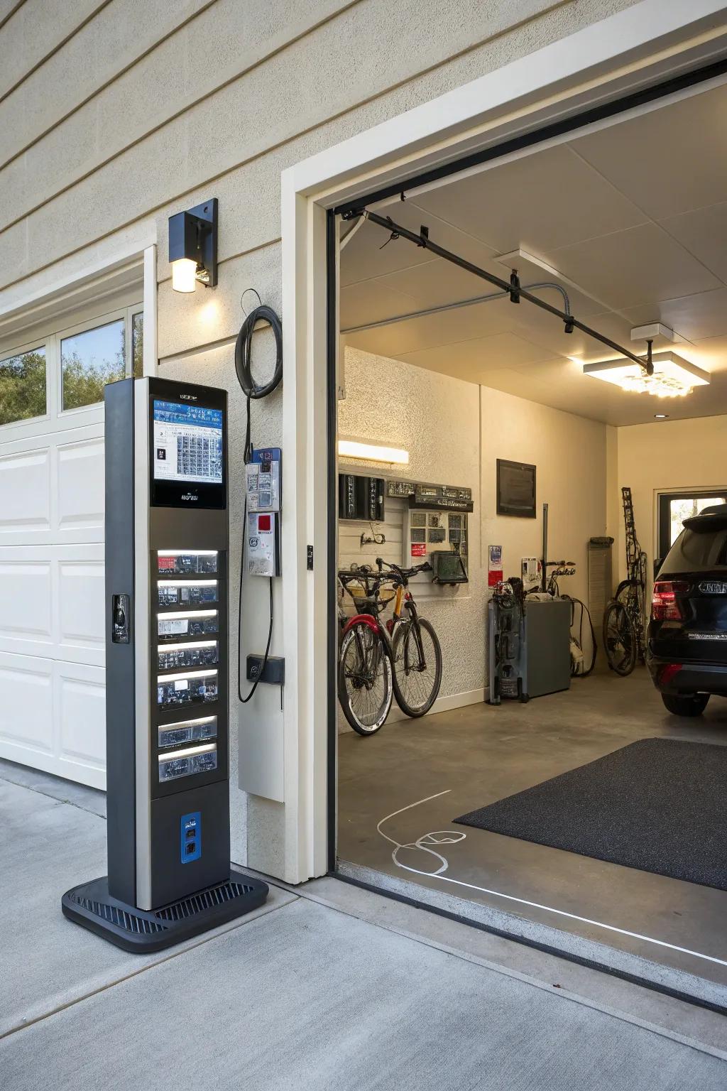 Keep your devices charged and ready with an entryway charging station.