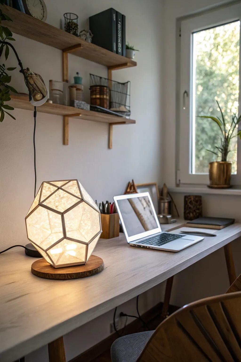 Modern geometry joins useful lighting.