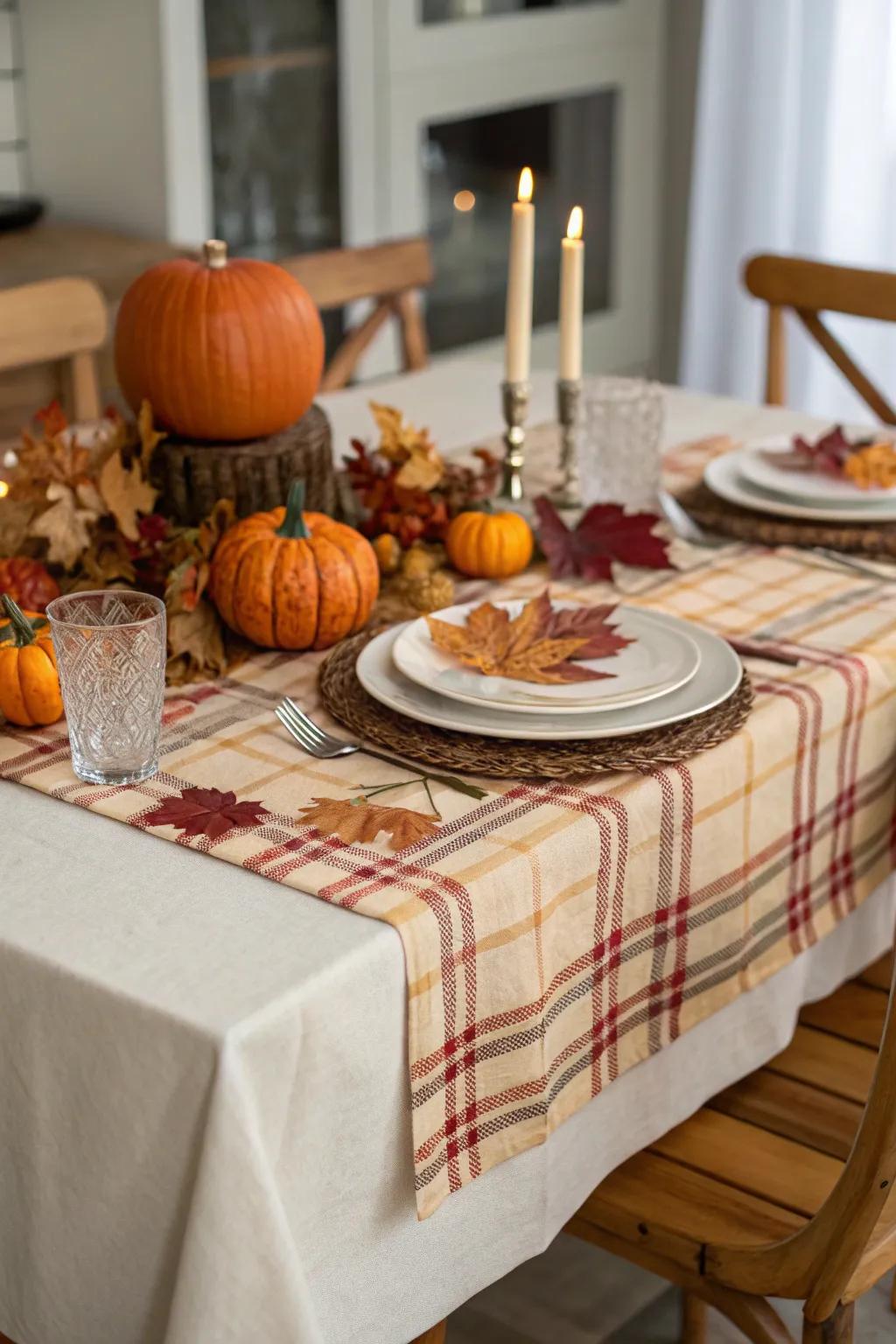 Herringbone designs enrich a classic sensation to autumn ornamentation.