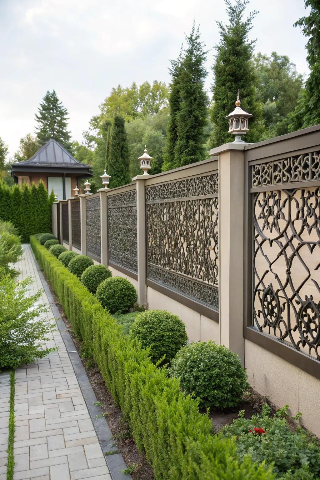 Elaborate patterns morph your fencing into an artistic focal element.