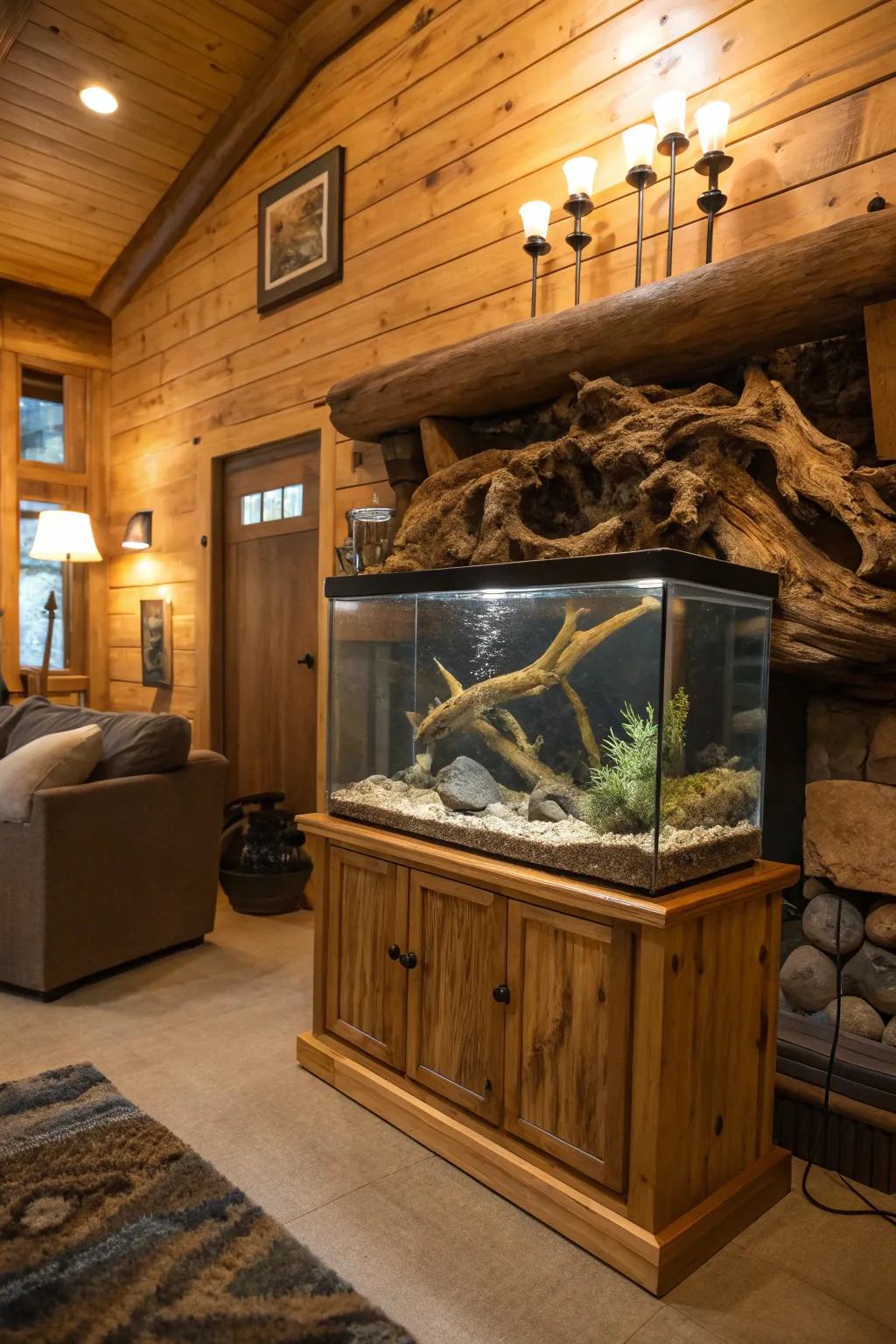 Convey rustic charm through a reclaimed timber presentation.