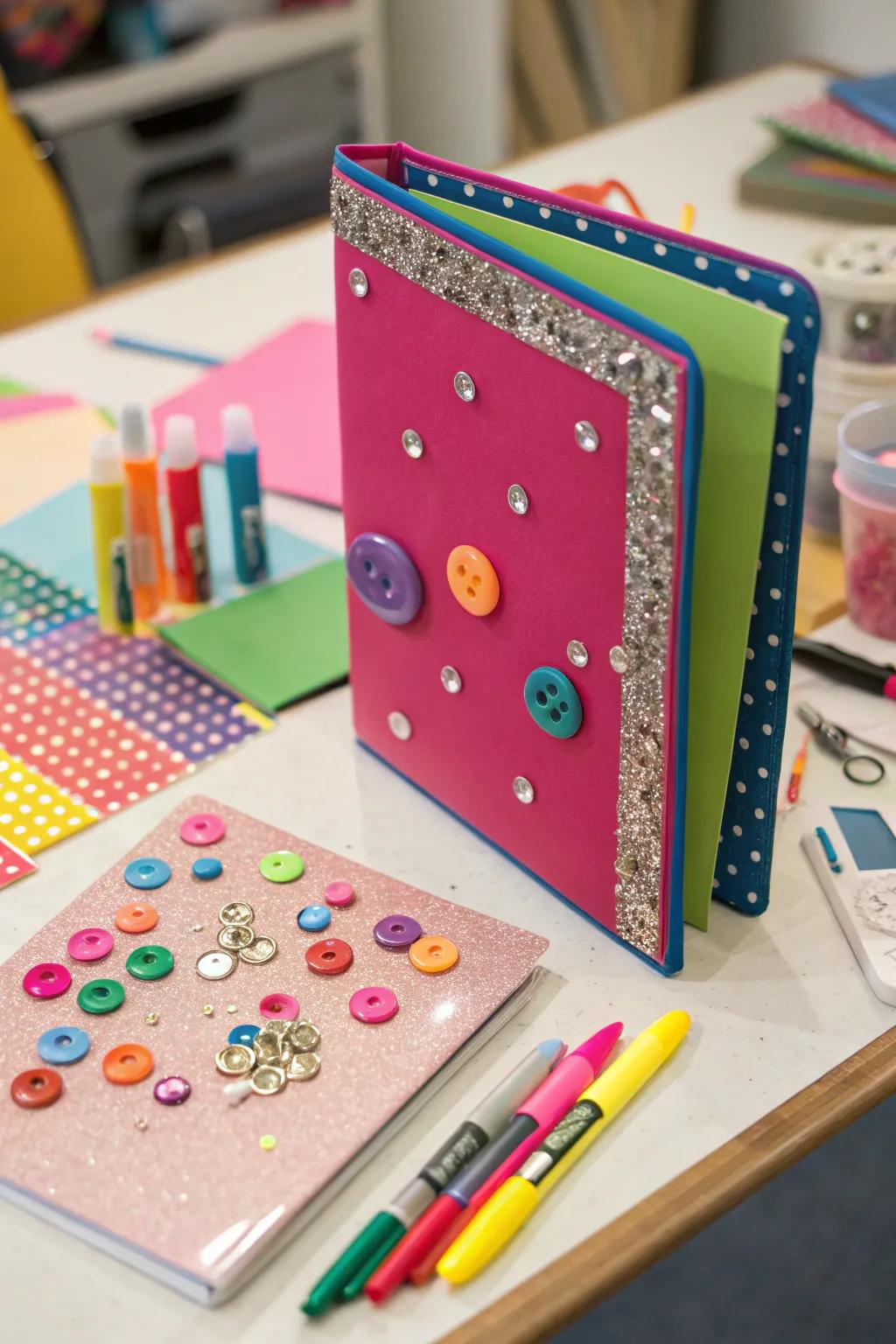 Make your folders stand out with eye-catching raised decorations.