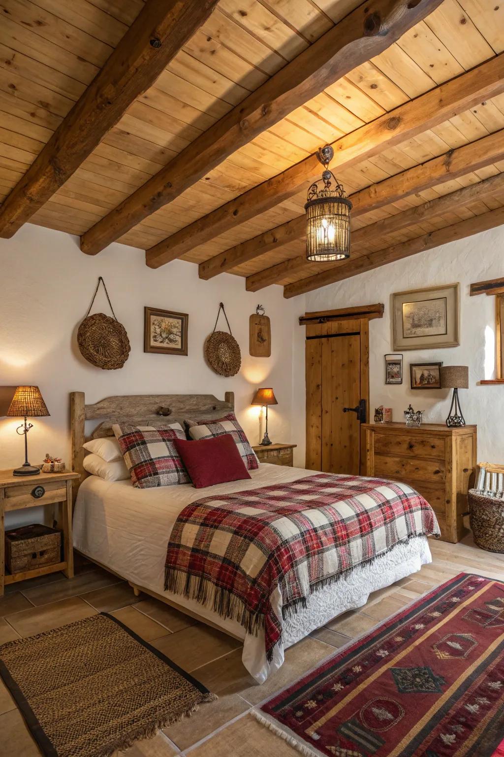 Exposed beams introduce countryside charm and texture.