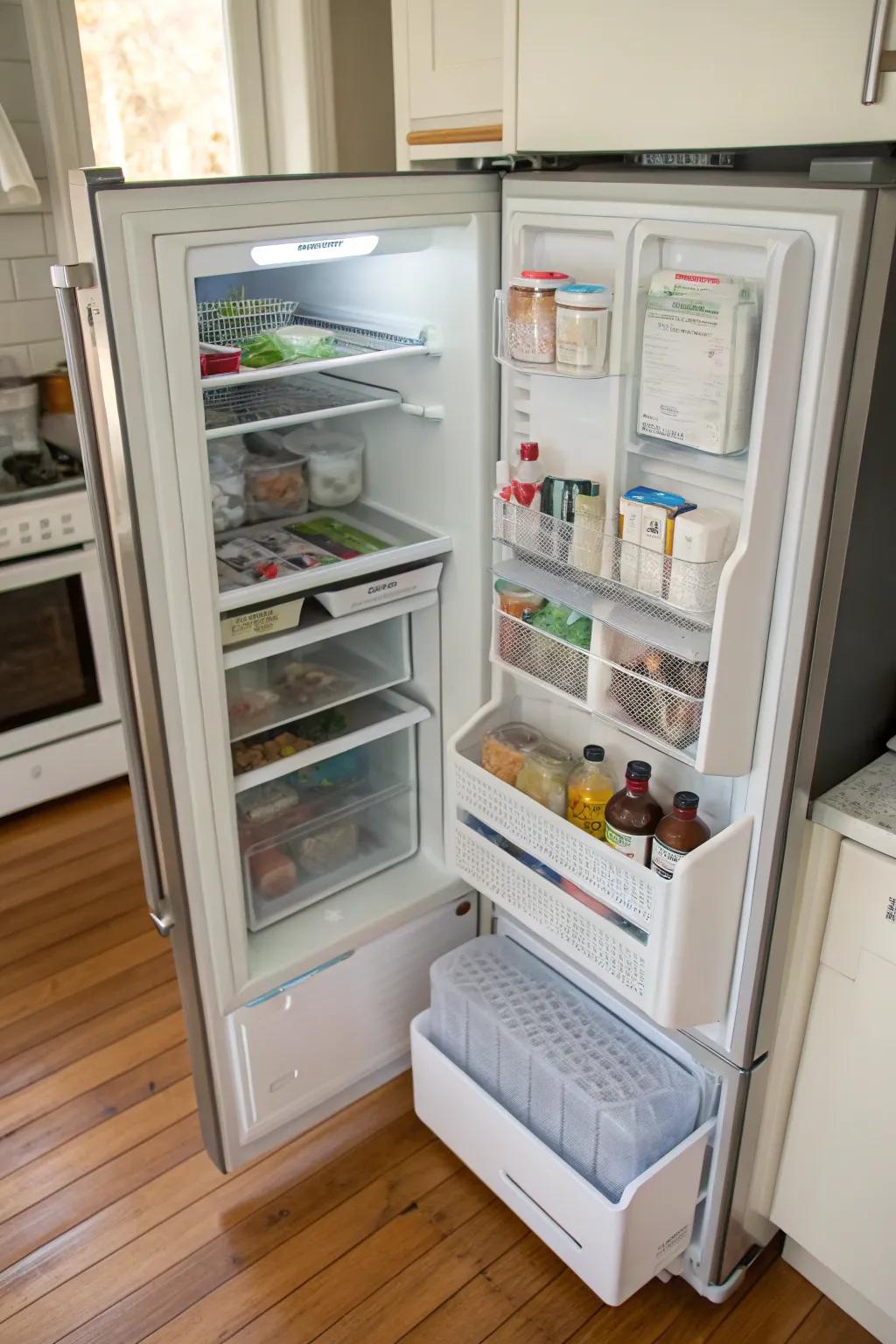 Door compartments are perfect for frequently used small items.