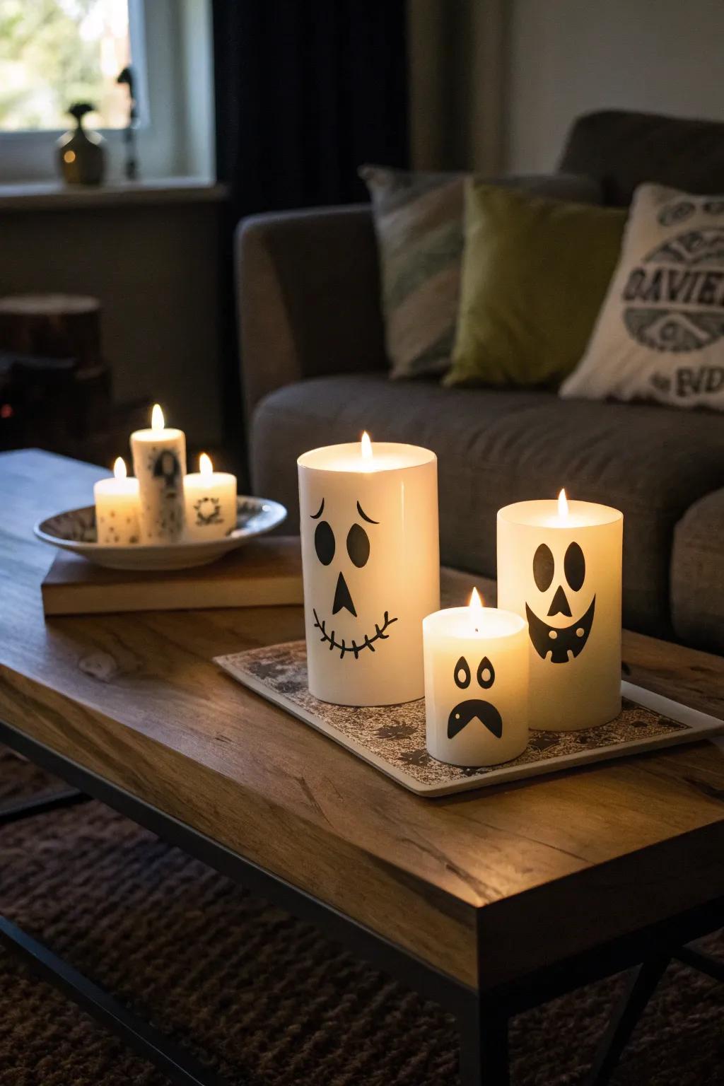Specter face wax lights give any space a whimsical yet eerie vibe.