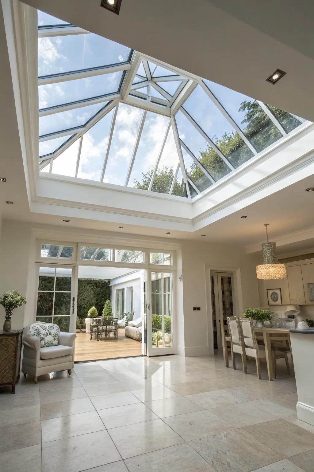 An elegant skylight that amplifies inherent brightness.