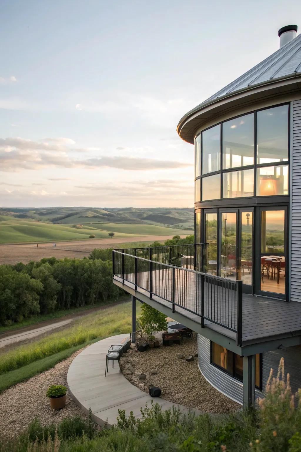 A grain store house that brings the outdoors in with expansive views.