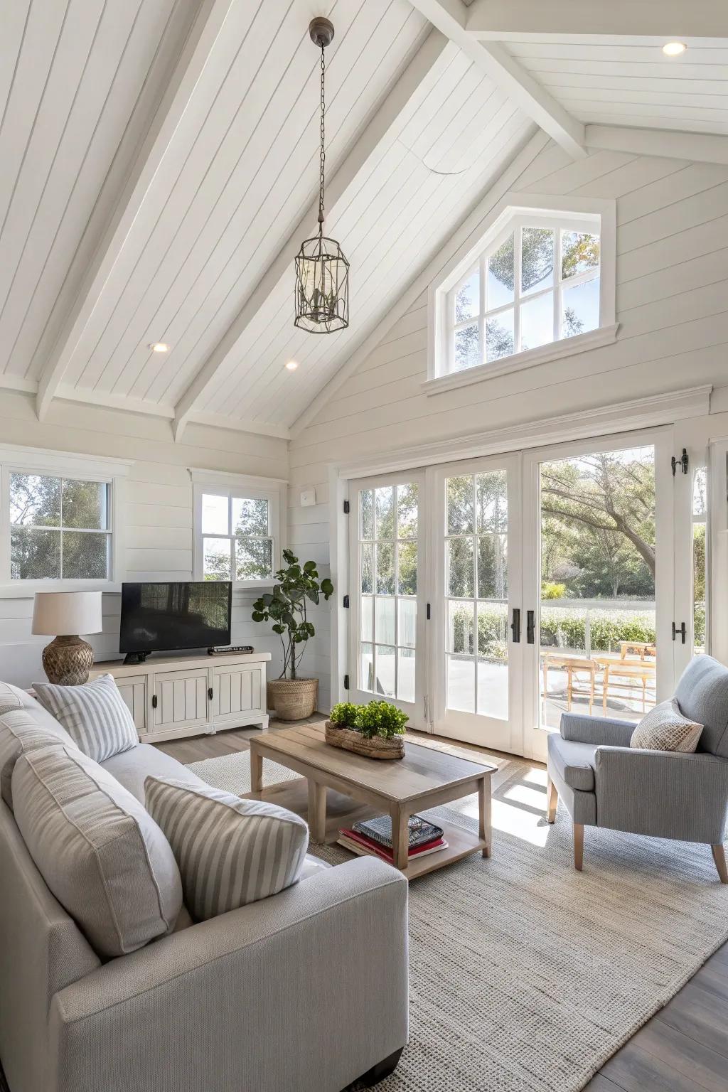 White ceilings can improve luminosity and harmonize with any aesthetic.