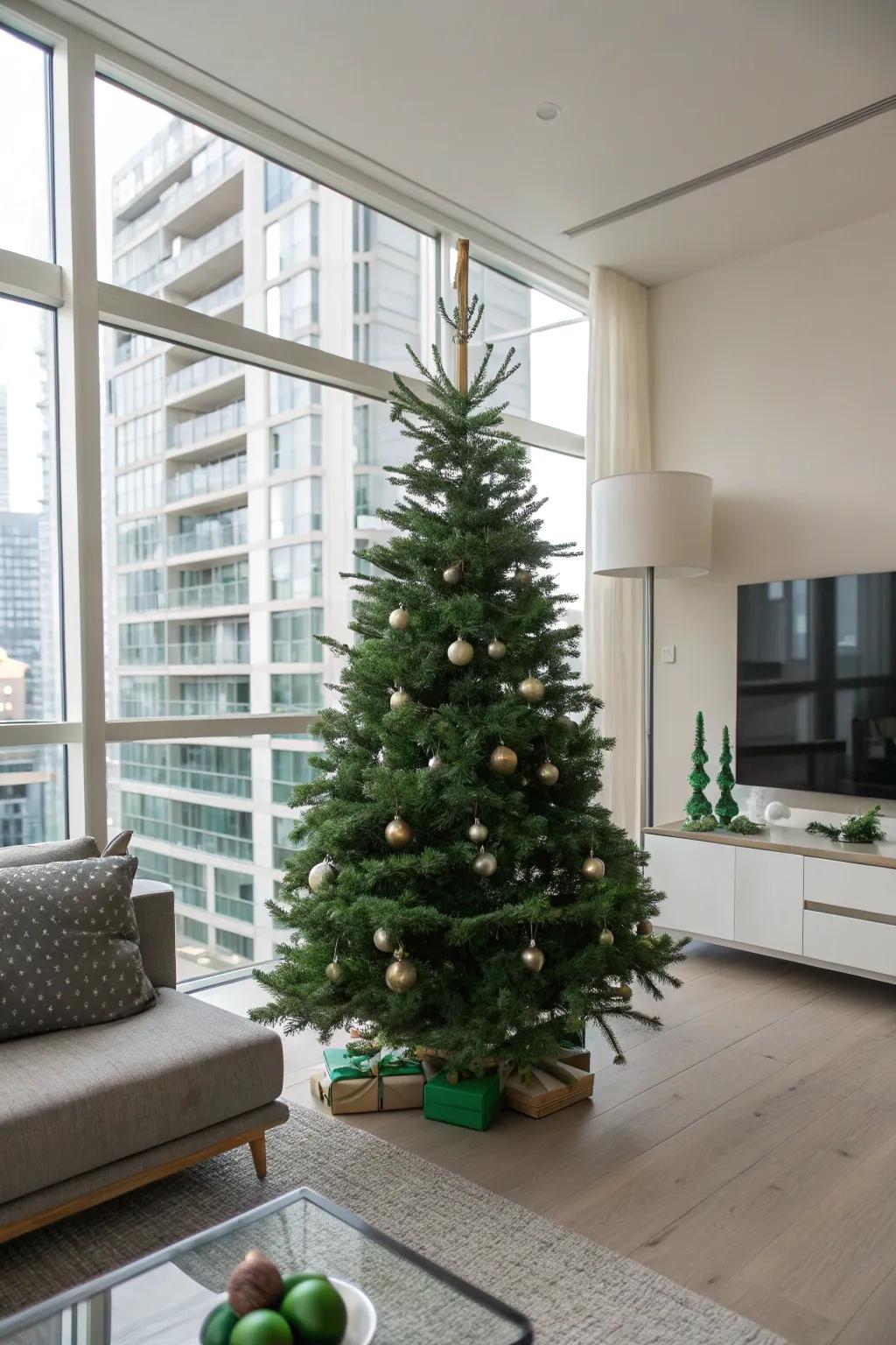 Modern minimalist green decorations for a clean look.