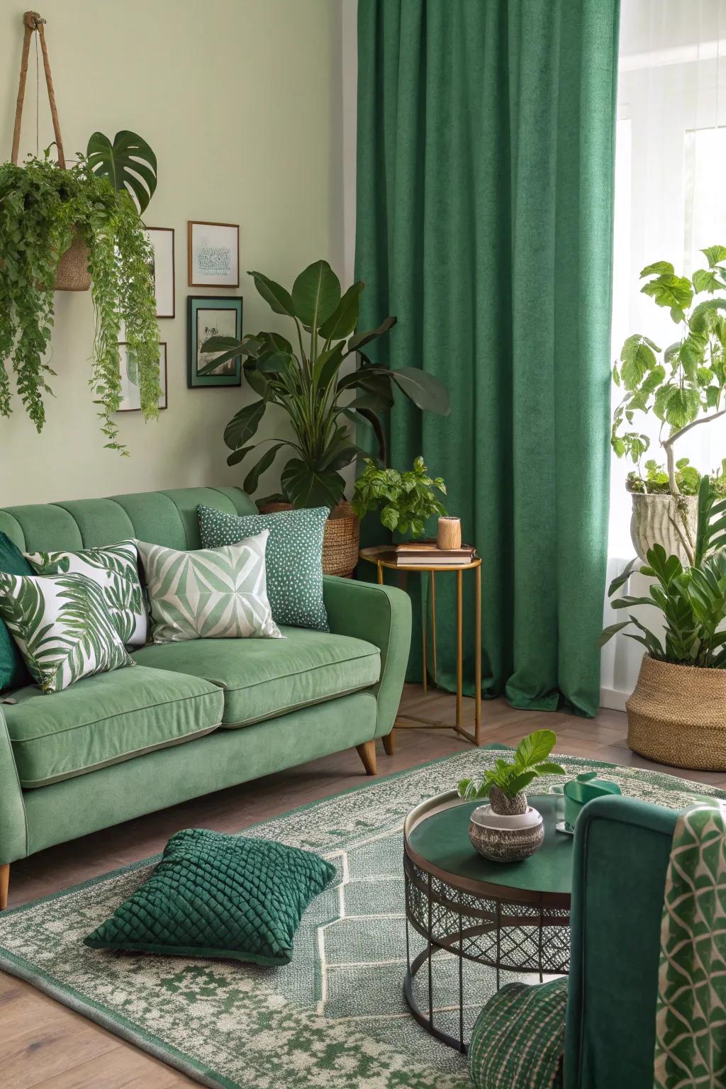 A combination of verdant tones creates visual fascination.