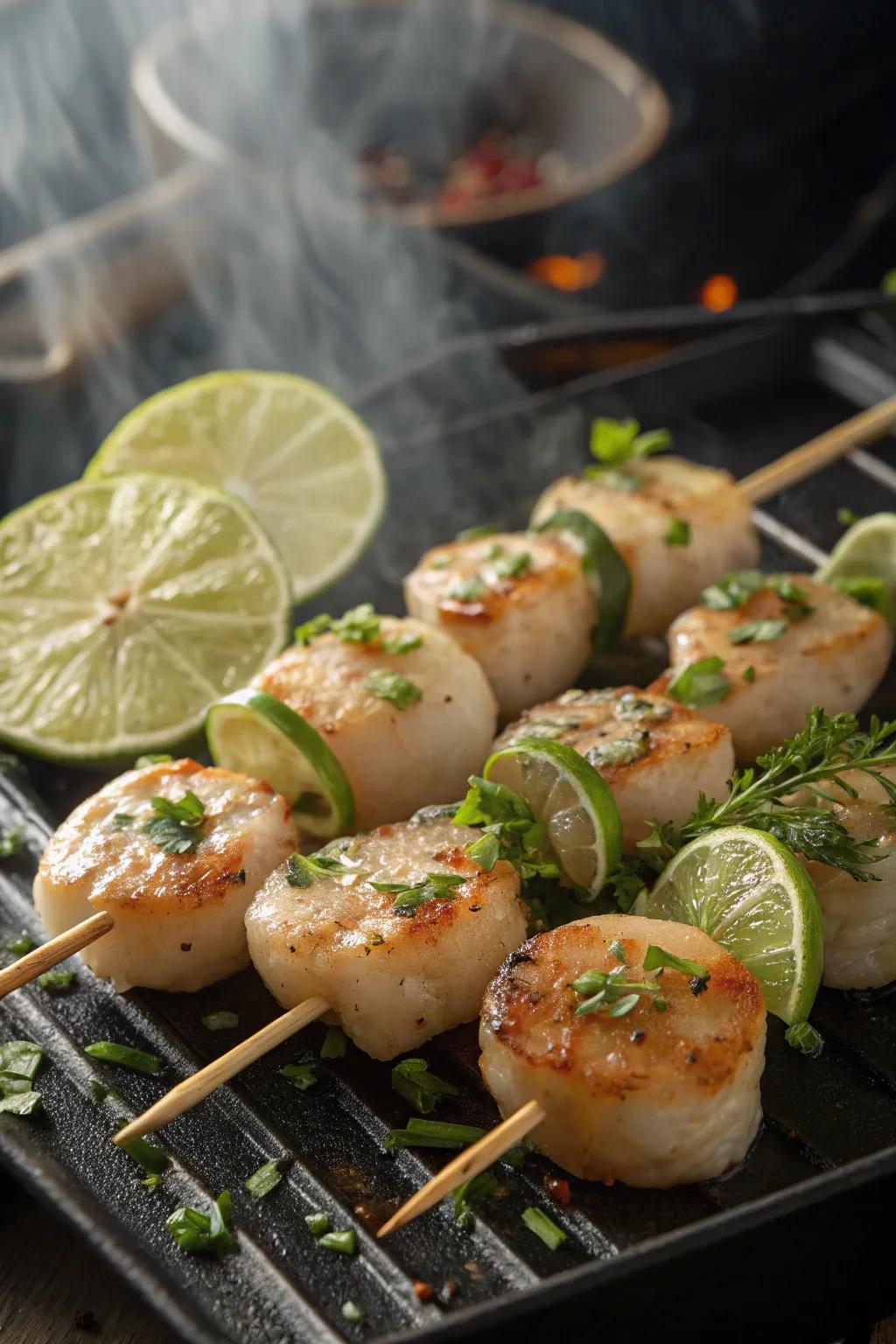 Seafood sticks bring the taste of the ocean to your open-flame setup.