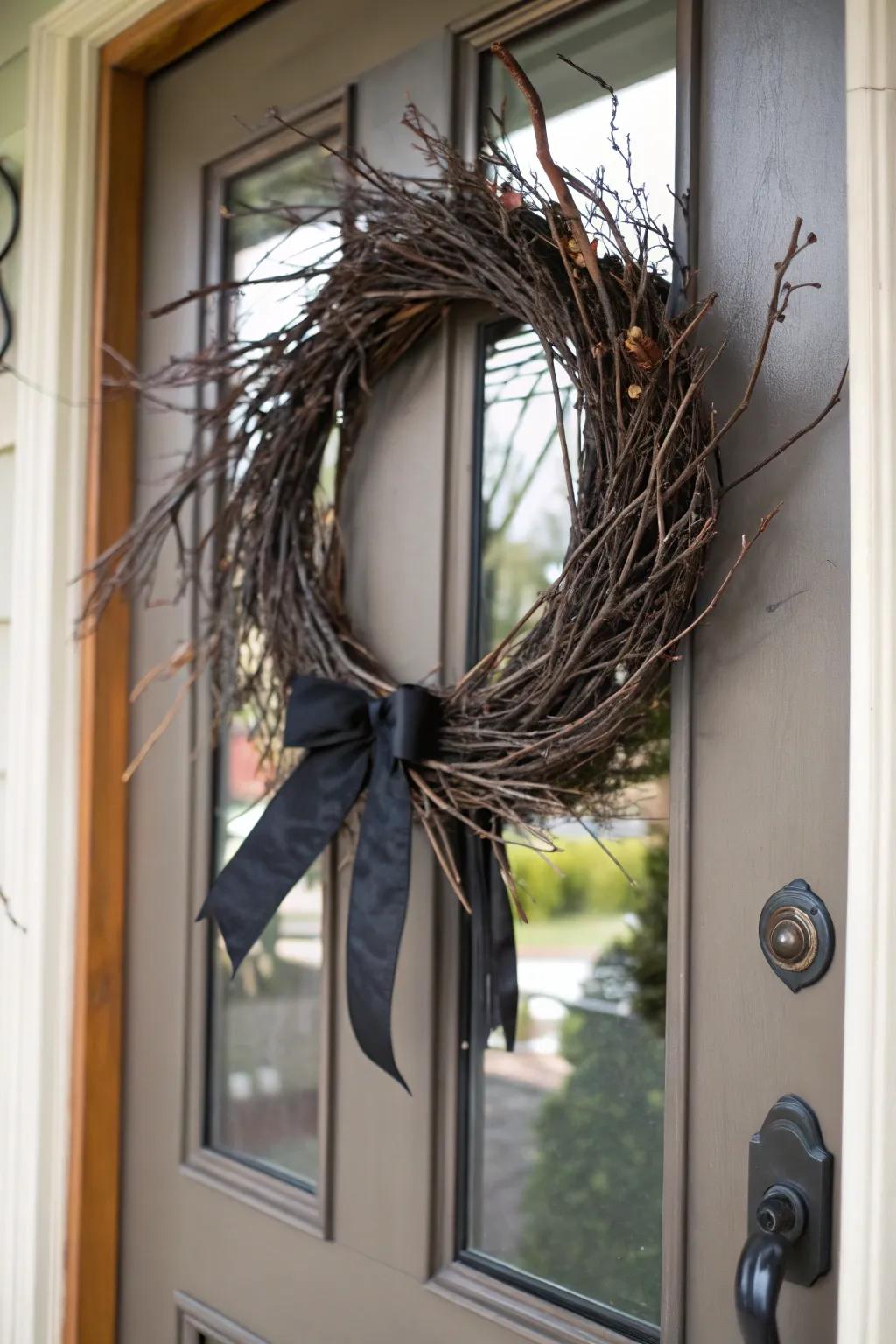 A Halloween chaplet establishes a spooky ambience from the entrance
