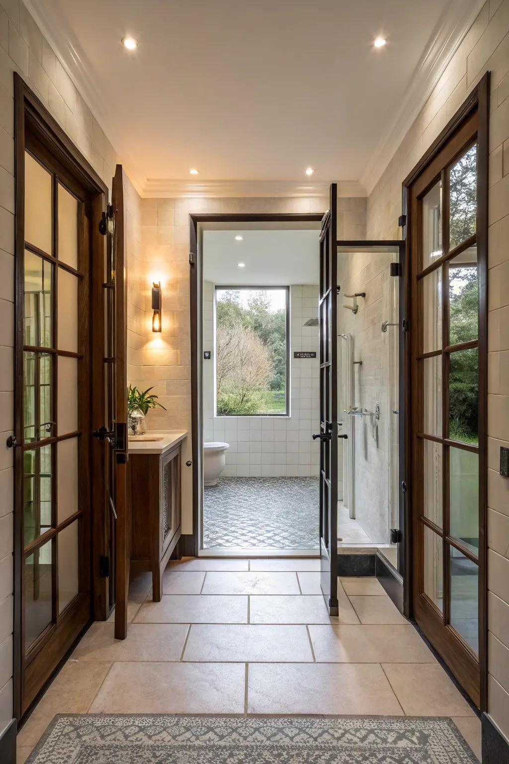 Wide doorways facilitate straightforward entry for everyone.