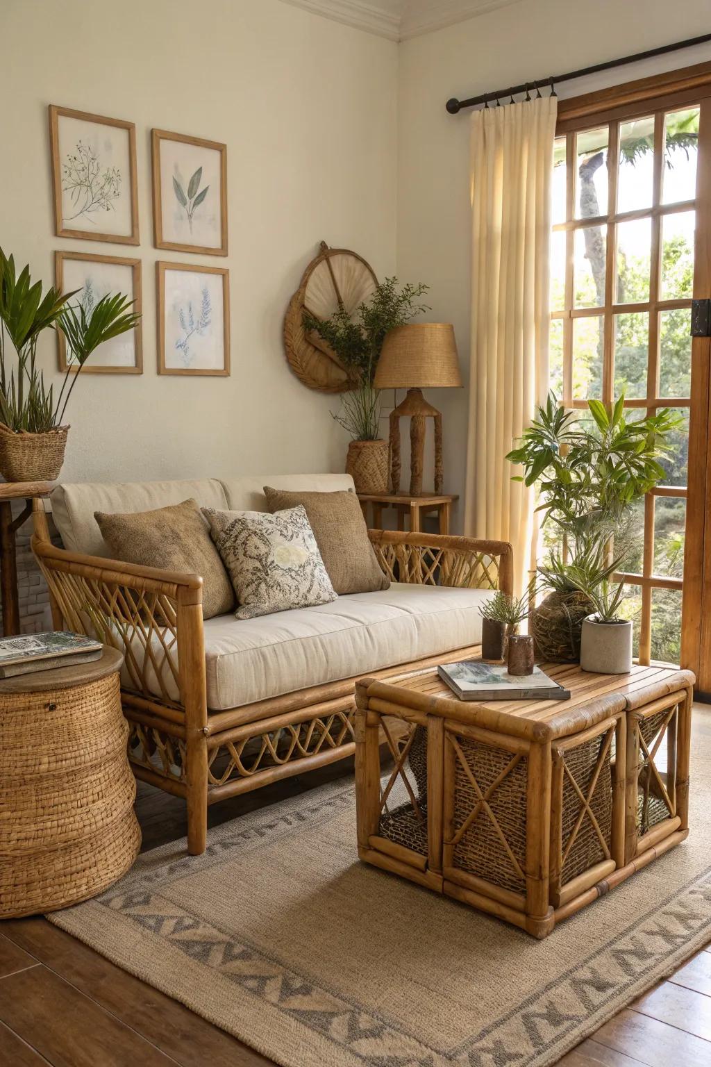 Bamboo and timber accents bring a natural touch to your space.